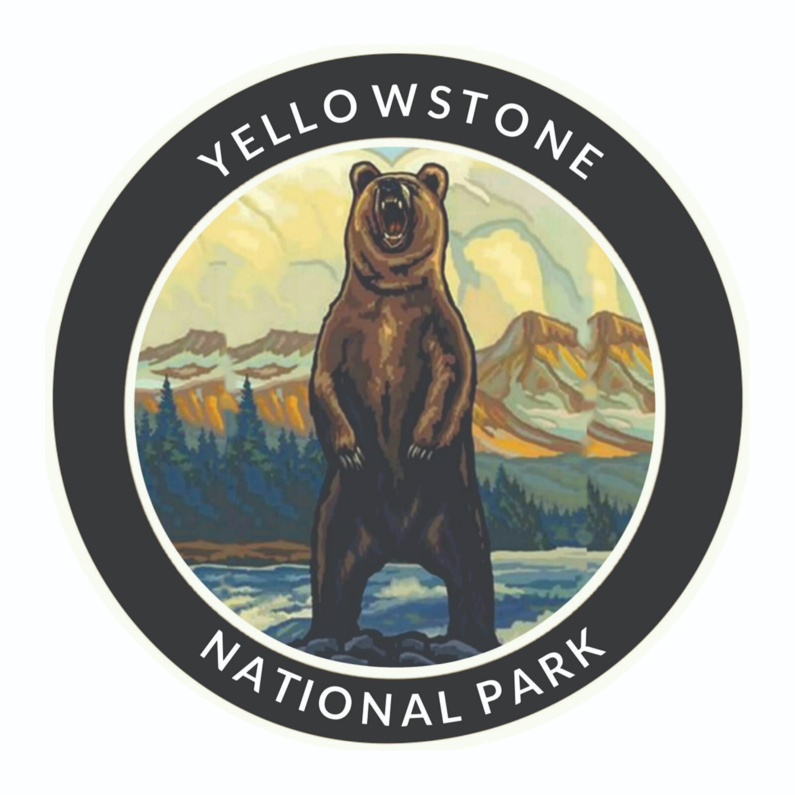 Yellowstone National Park Sticker Montana Wyoming Idaho National Park Decal
