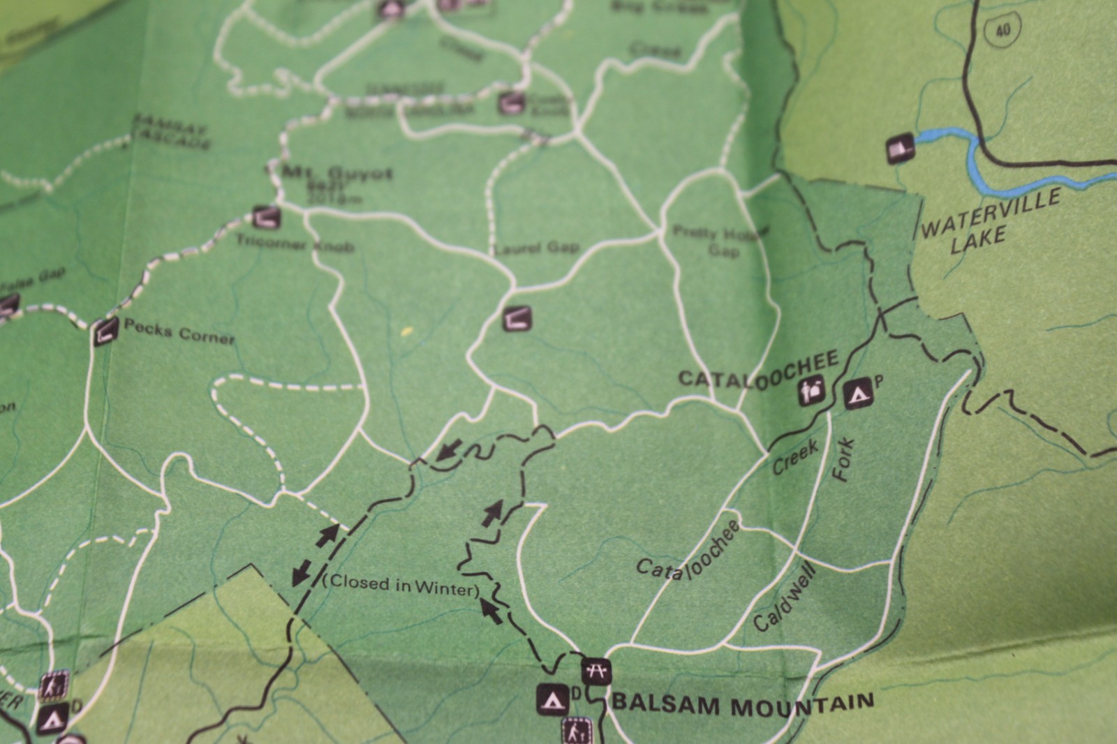 Vintage Great Smoky Mountains National Park fold out map 1976