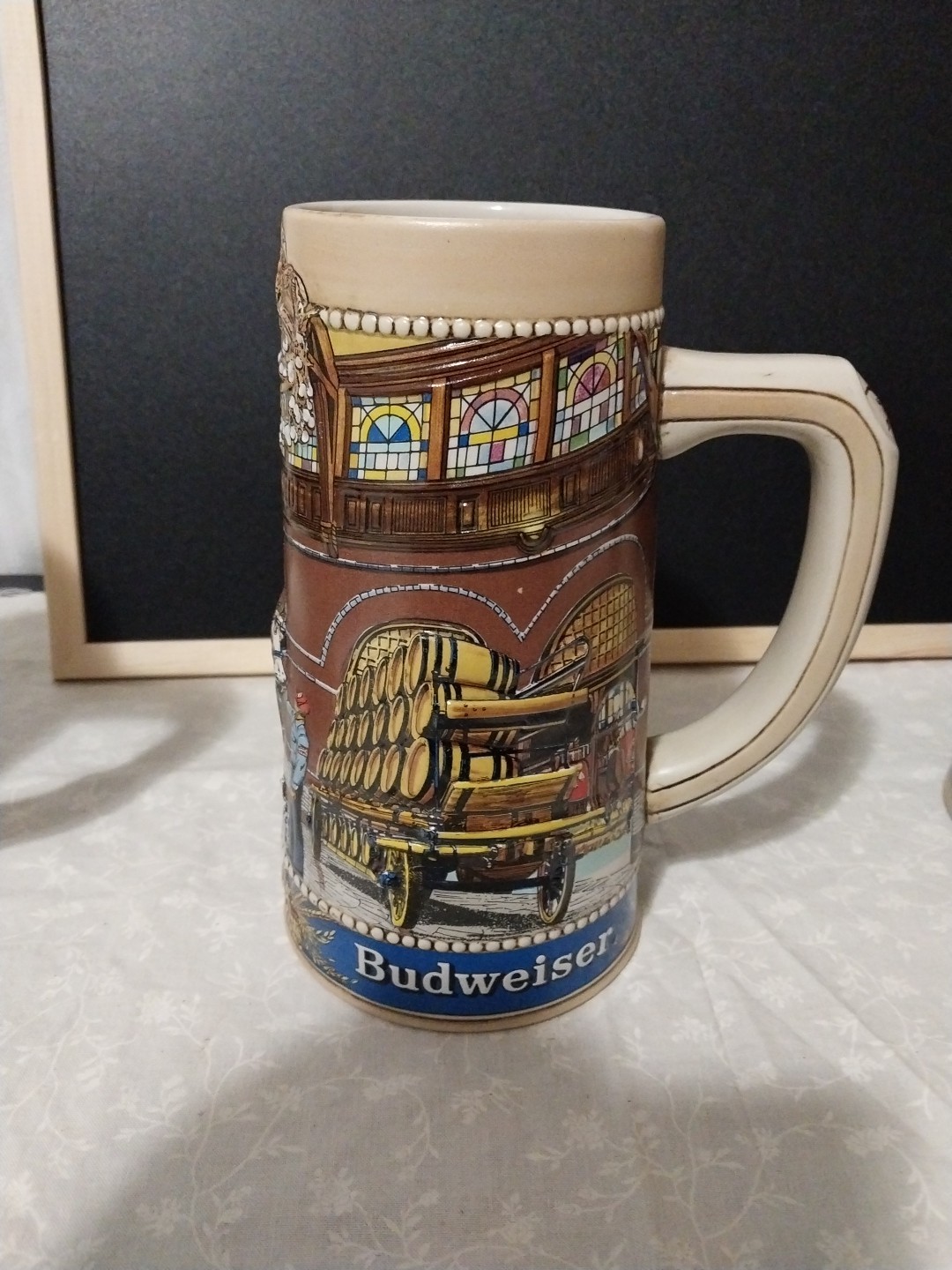 National Historical Landmark Series Anheuser Busch Steins Set Of 4 With Display
