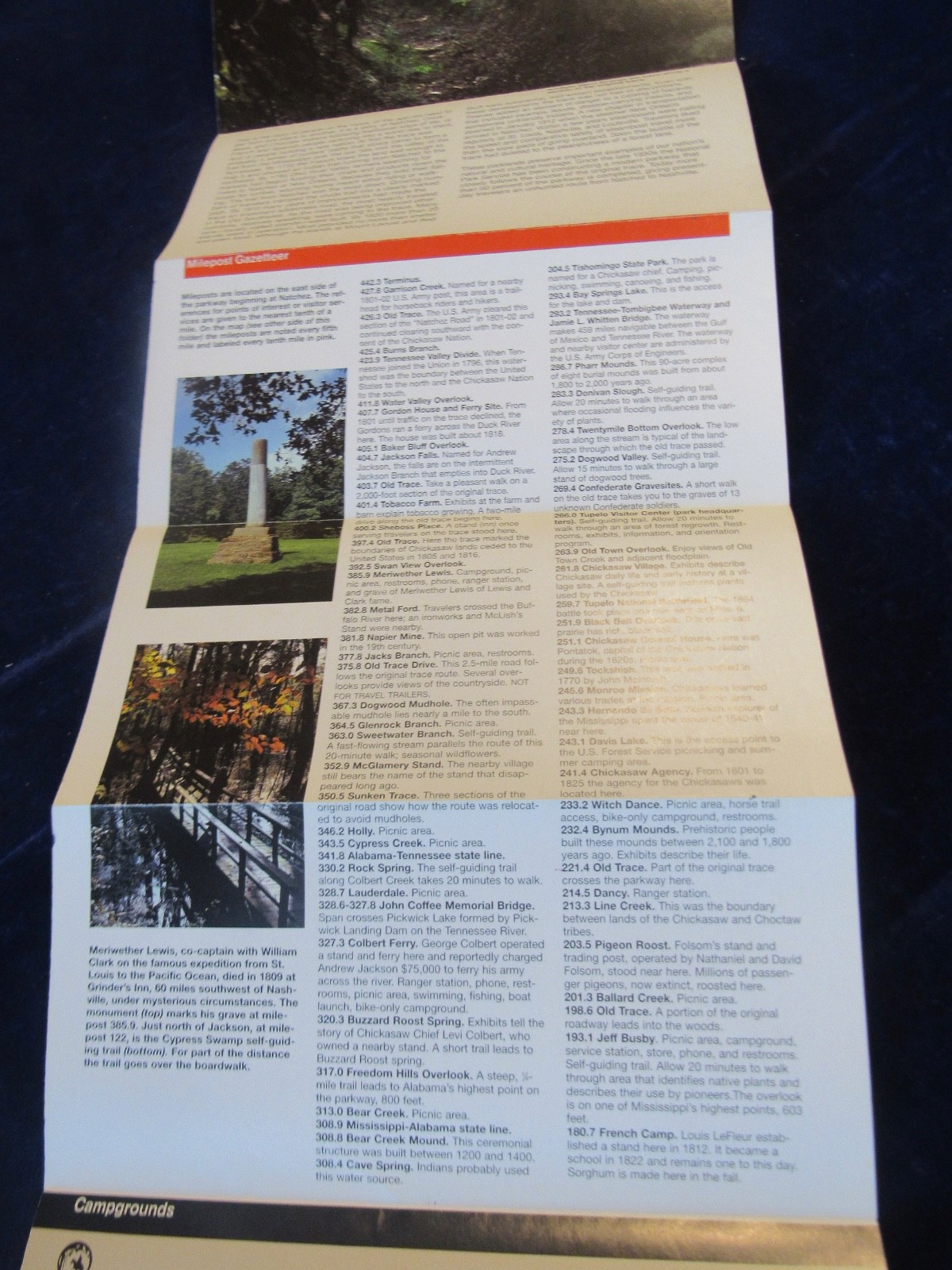 Vtg Natchez Trace Parkway & Melrose National Park Brochure Lot of2 MS TN AL C532