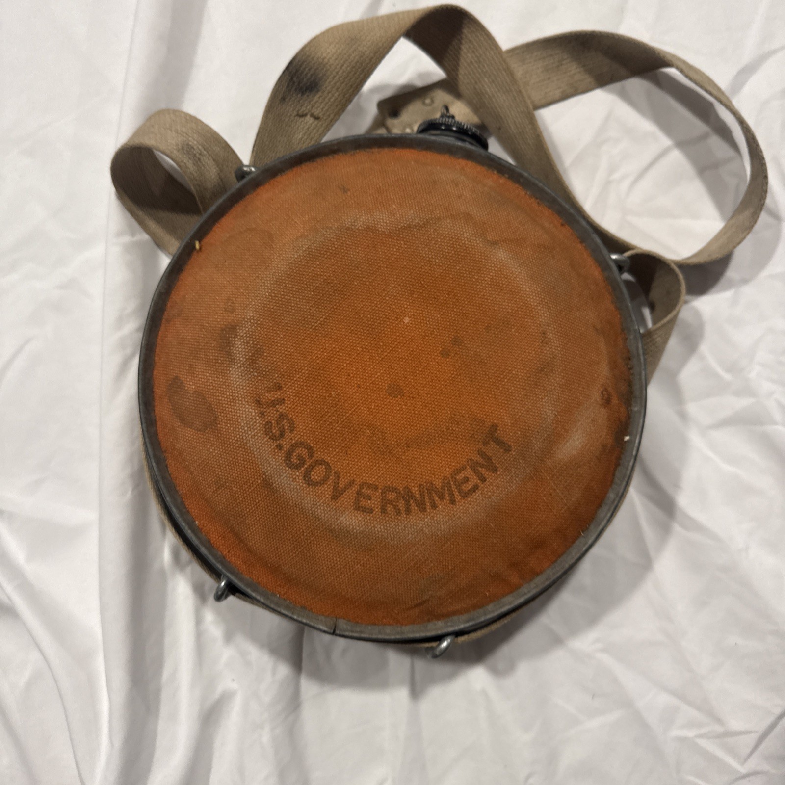Vintage US Forest Service 4 Qt Canteen w/ Insulated Blaze Orange Canvas Cover