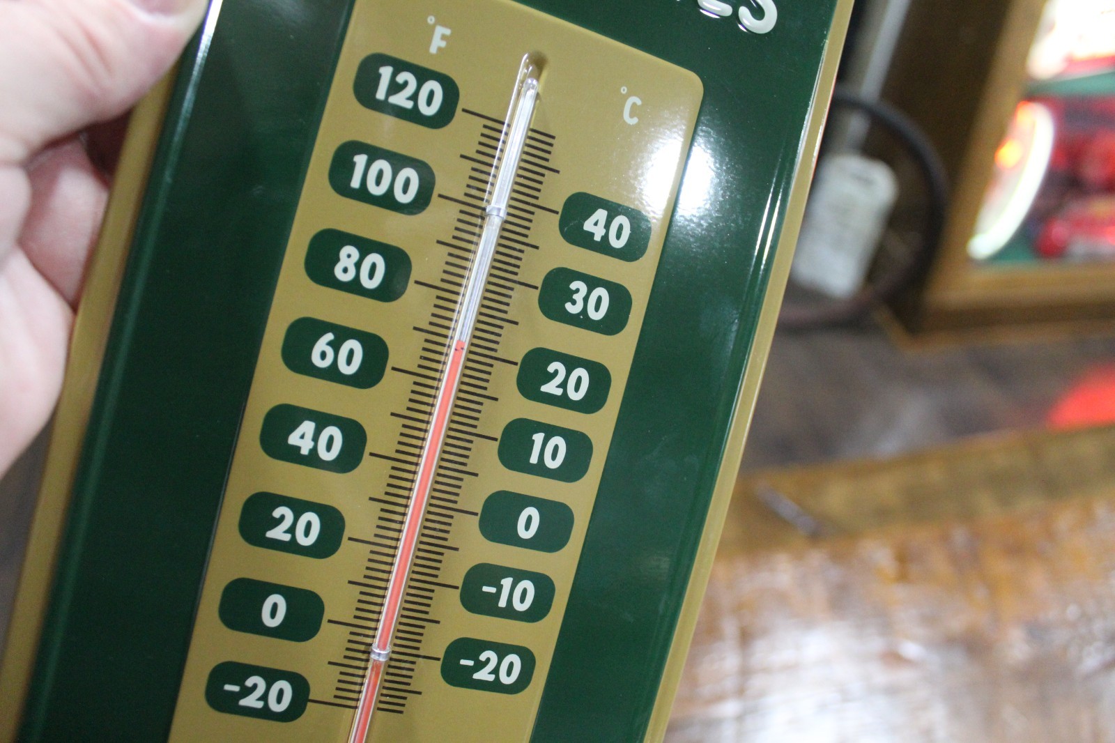 RARE US FOREST SMOKEY BEAR PREVENT FIRES EMBOSSED PAINTED METAL THERMOMETER SIGN