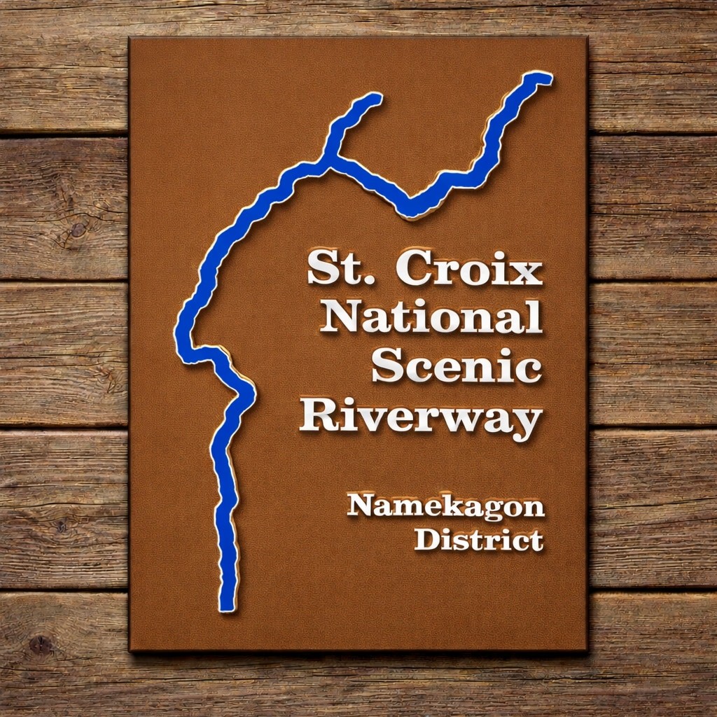 St Croix National Scenic Riverway Sign Wisconsin Minnesota Trail Park Forest