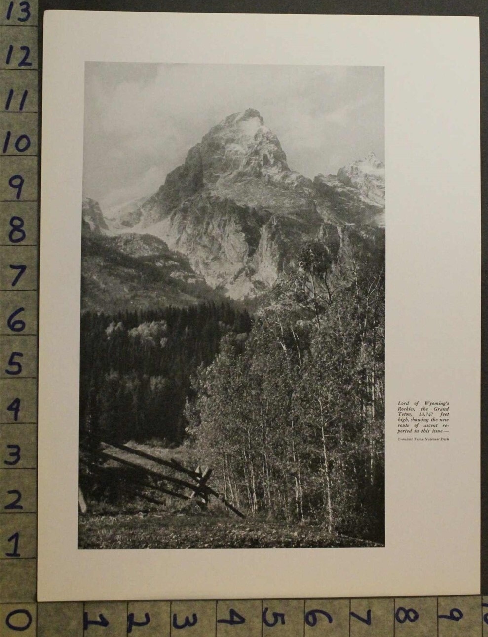 1932 GRAND TETON WYOMING ROCKY MOUNTAIN NATIONAL PARK INSERT PHOTO PRINT 30083