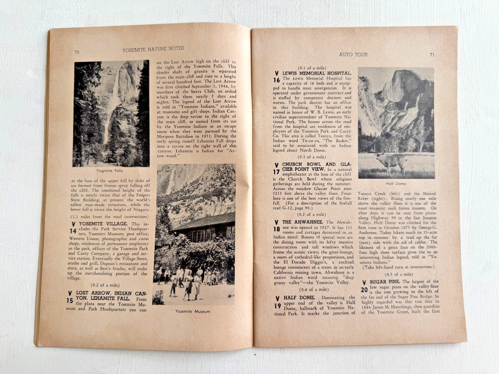 1956 Self Guided Auto Tour Book of Yosemite National Park