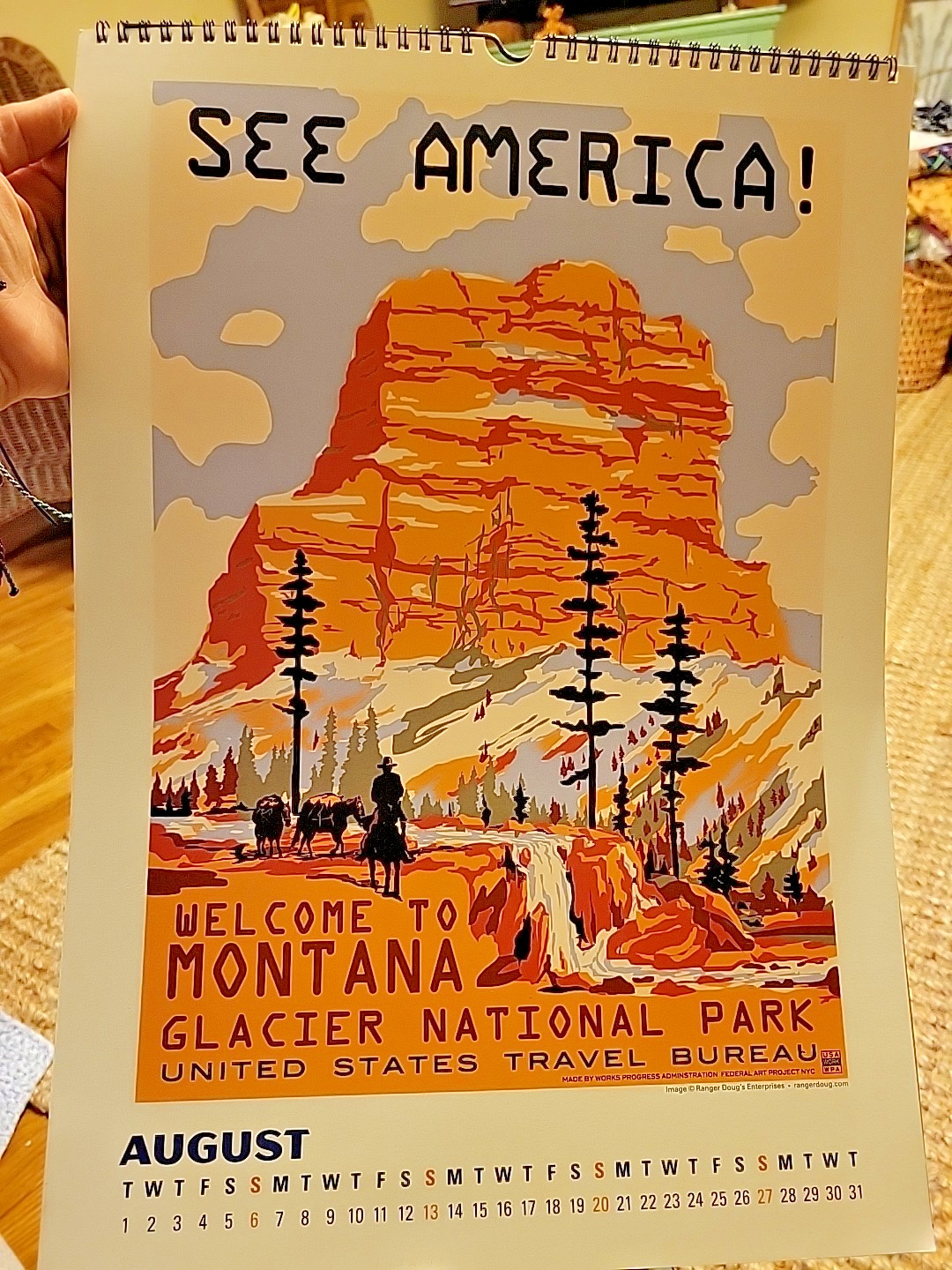 2023 NATIONAL PARKS POSTER ART OF THE WPA OVERSIZE WALL CALENDAR 19″x13.5″ READ