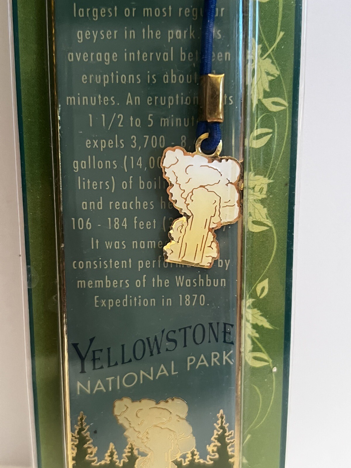 Vintage Yellowstone National Park “Old Faithful” Metal Bookmark New Old Stock