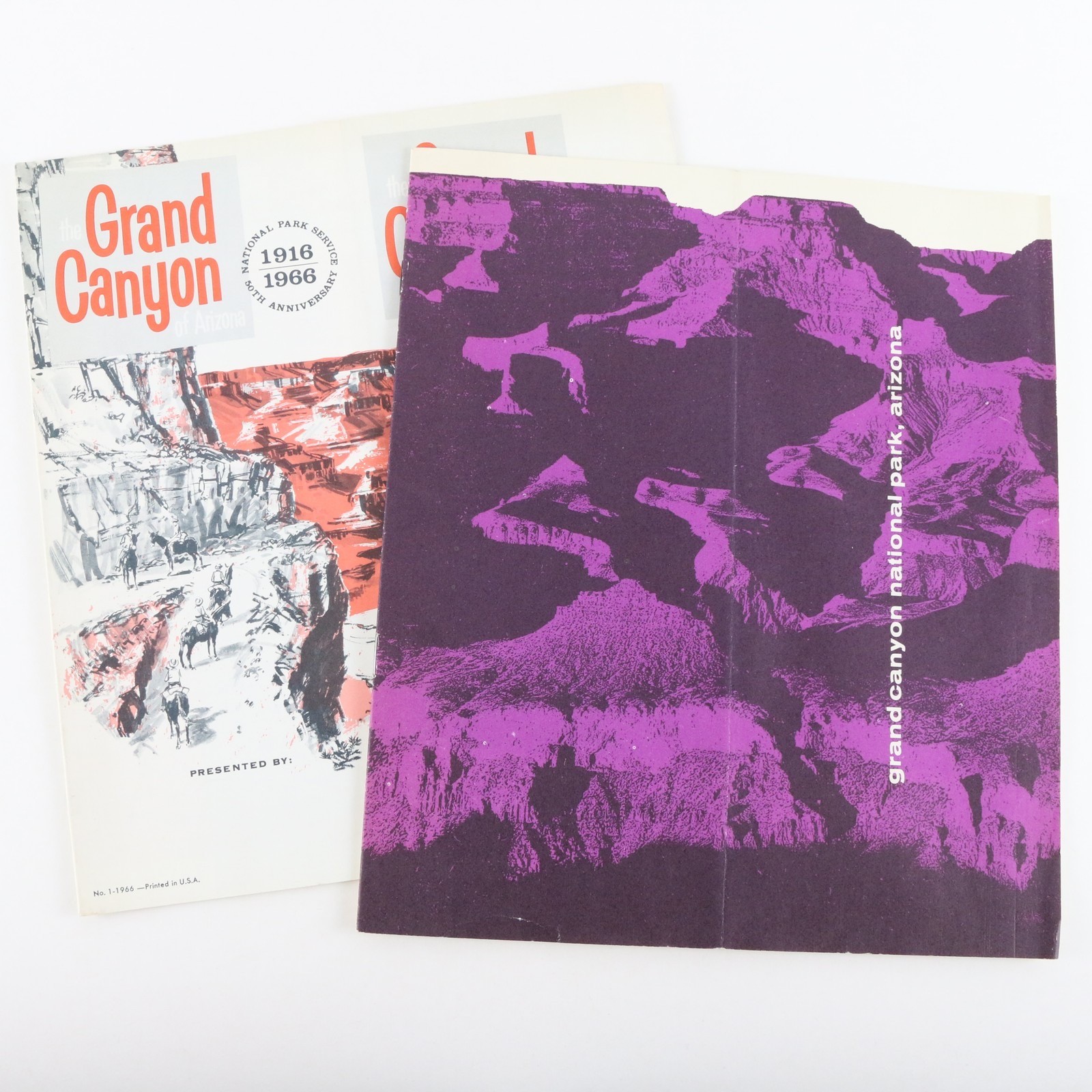 Lot Of 2 Vintage Grand Canyon Arizona National Park Brochures 1966 & 1968