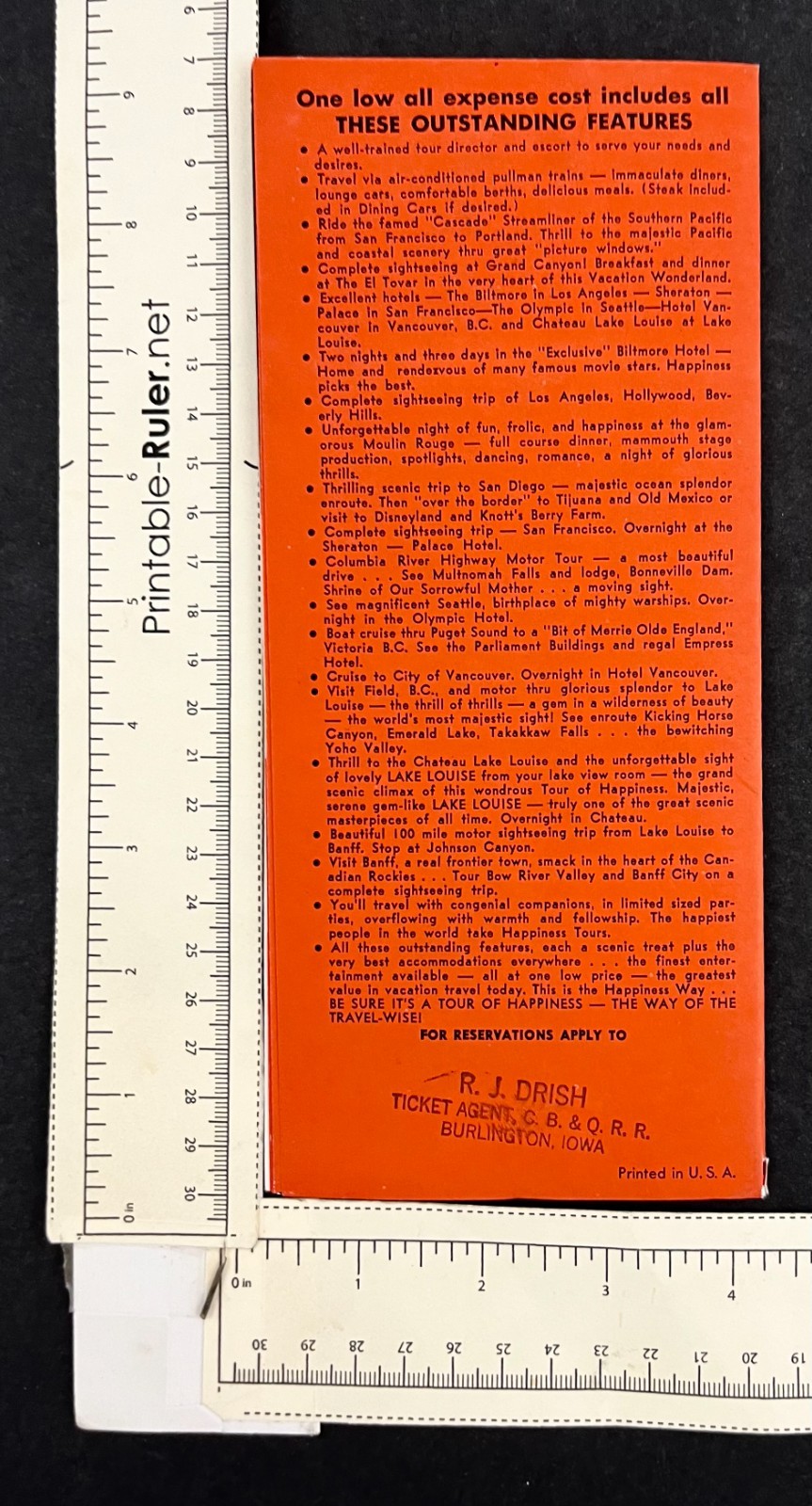 1959 Happiness Tours 3 Nations First Class Pullman US MX CAN VTG Travel Brochure