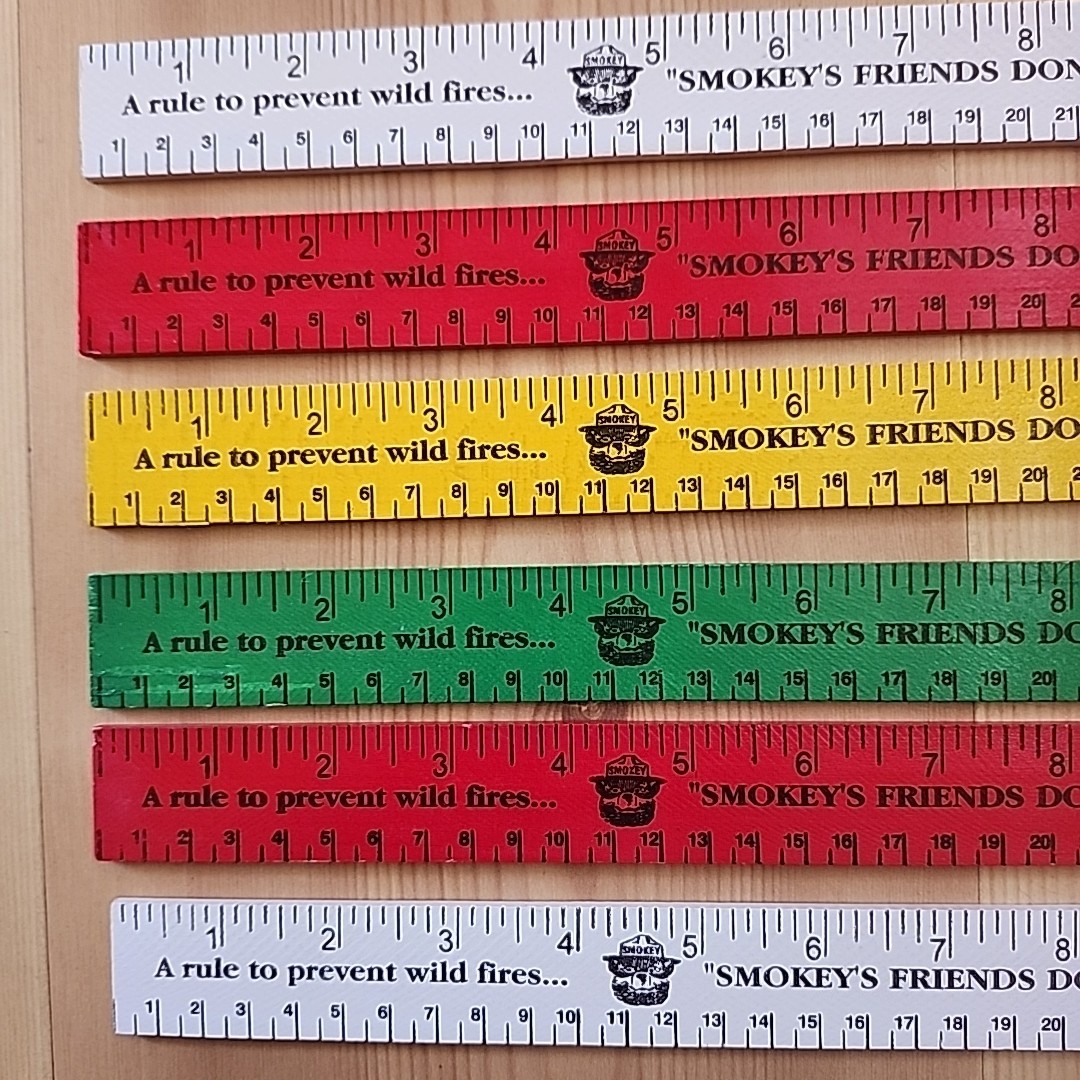 6 VTG Smokey The Bear Wood Ruler Smokey’s Friends Don’t Play With Matches