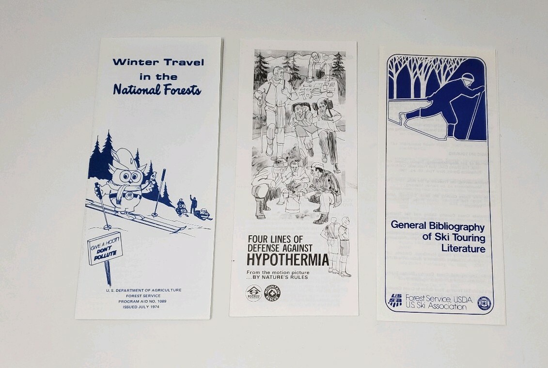 1974 US Forest Service – Winter Recreation Safety Guide Vintage Brochure