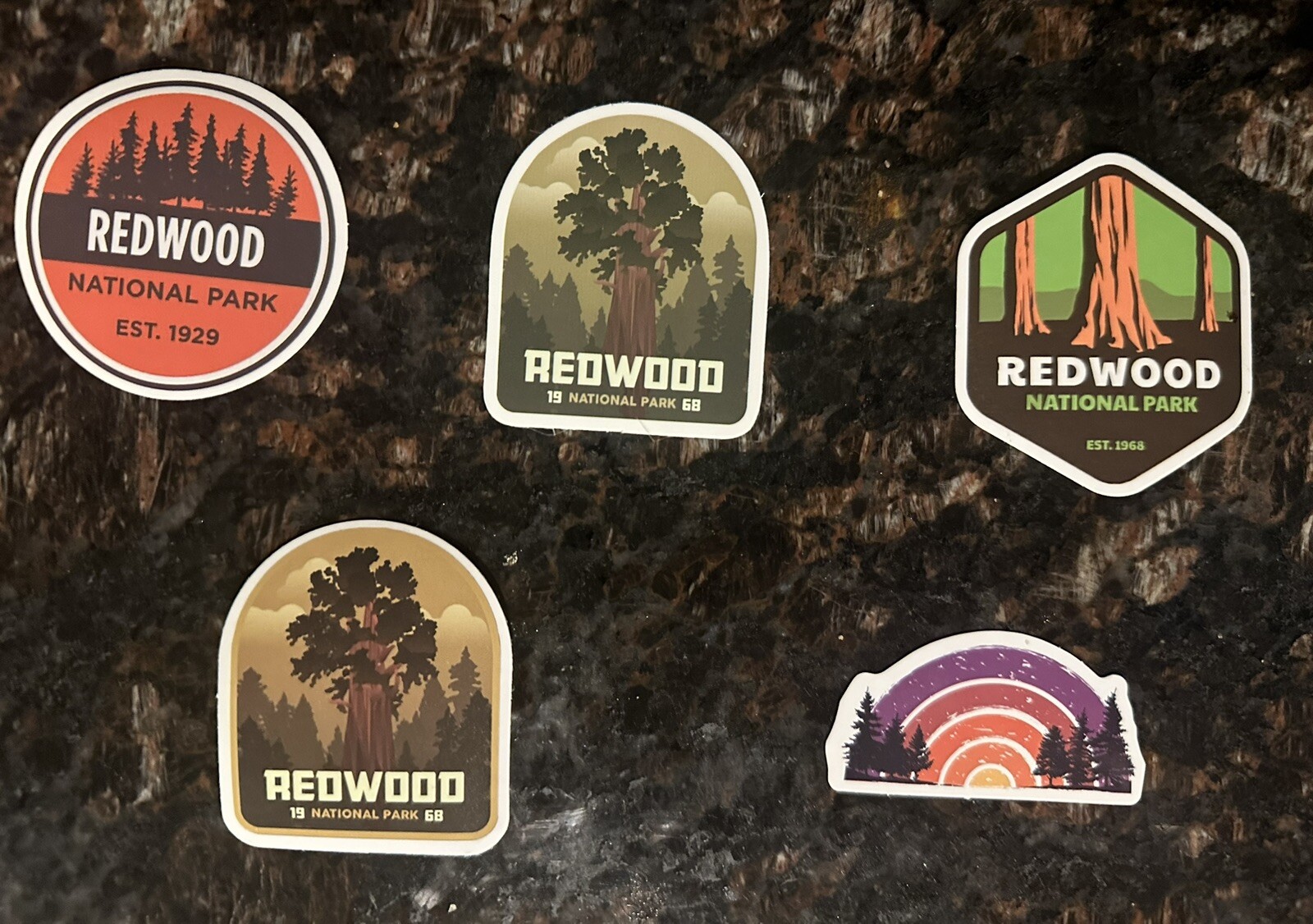 Redwood National Park Sticker California/ Red Rock NP Set Of 5