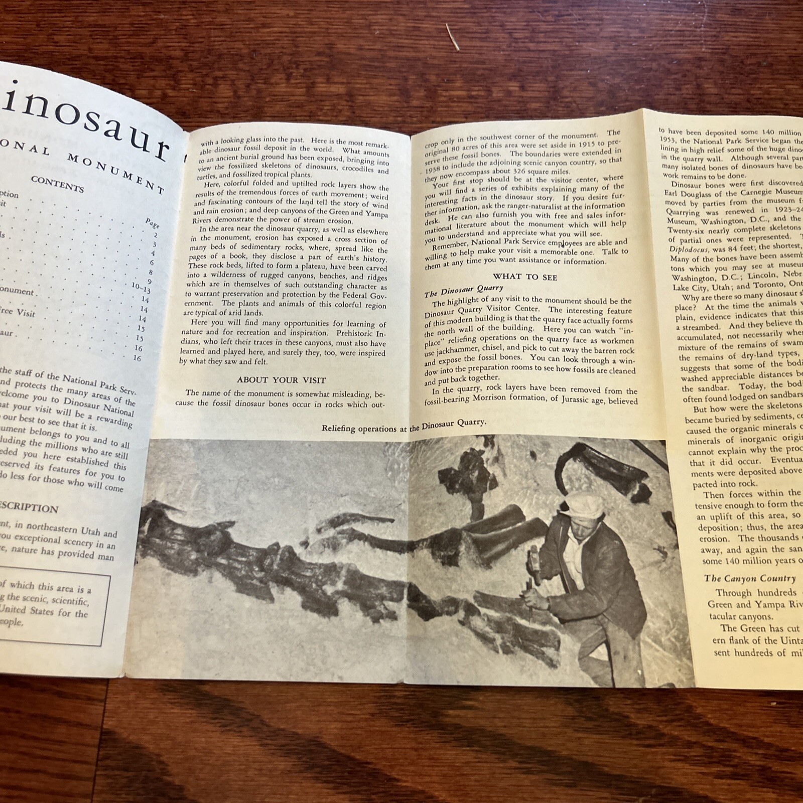 Vintage 1962 Dinosaur National Monument Brochure Pamphlet Map Guide Info CO UT