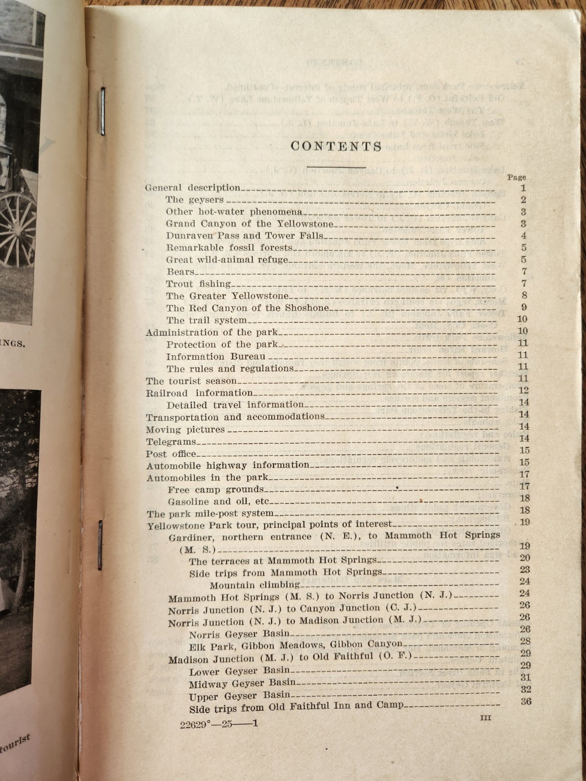 Antique 1925 Yellowstone National Park Rules Regulations Department of Interior
