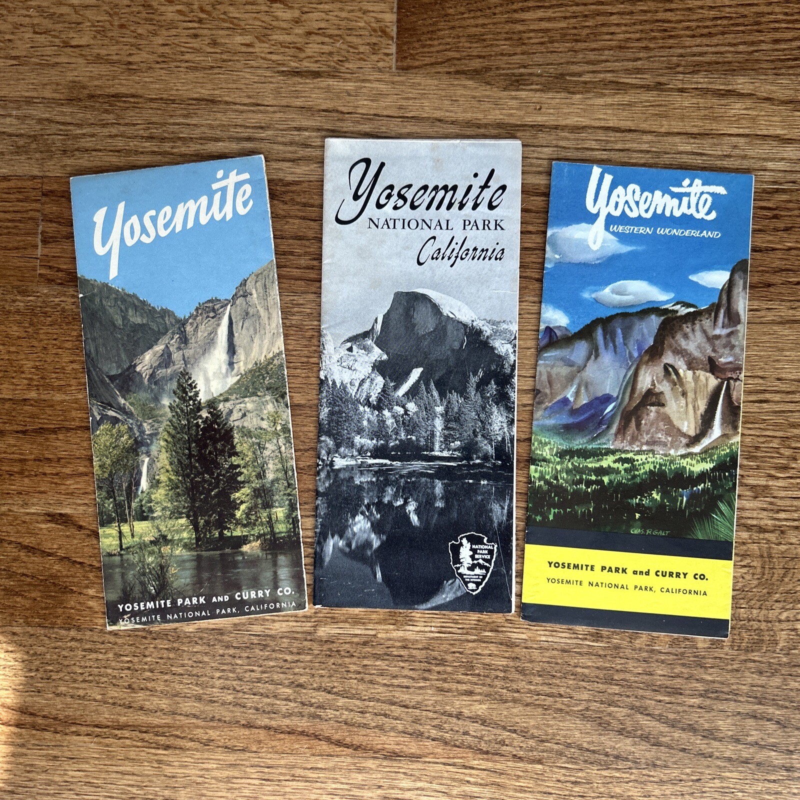 3 Vintage 1952 – Yosemite National Park California – Souvenir Brochures