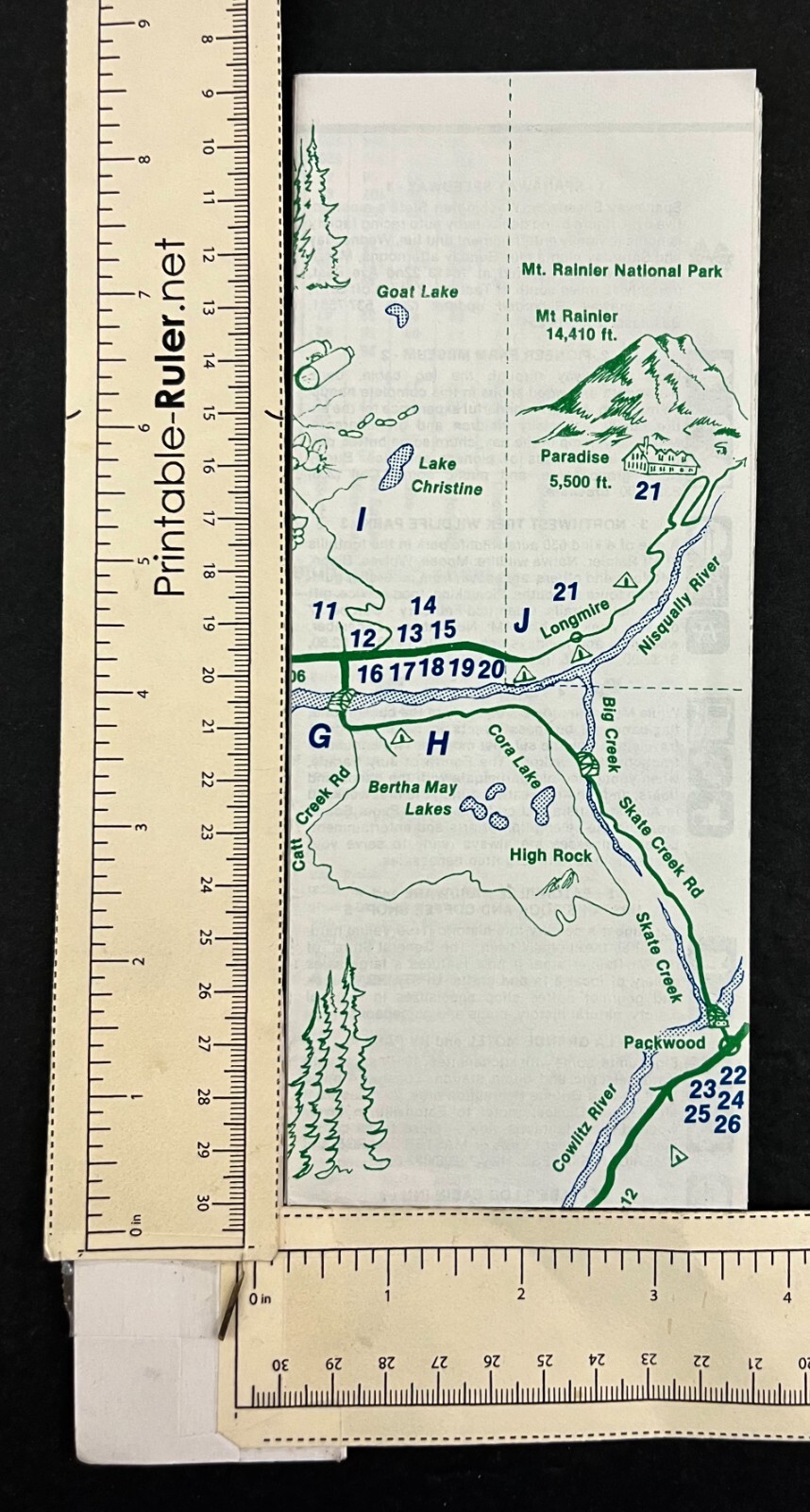 1980s Rainier St Helens Mountain Connection Washington Map VTG Travel Brochure