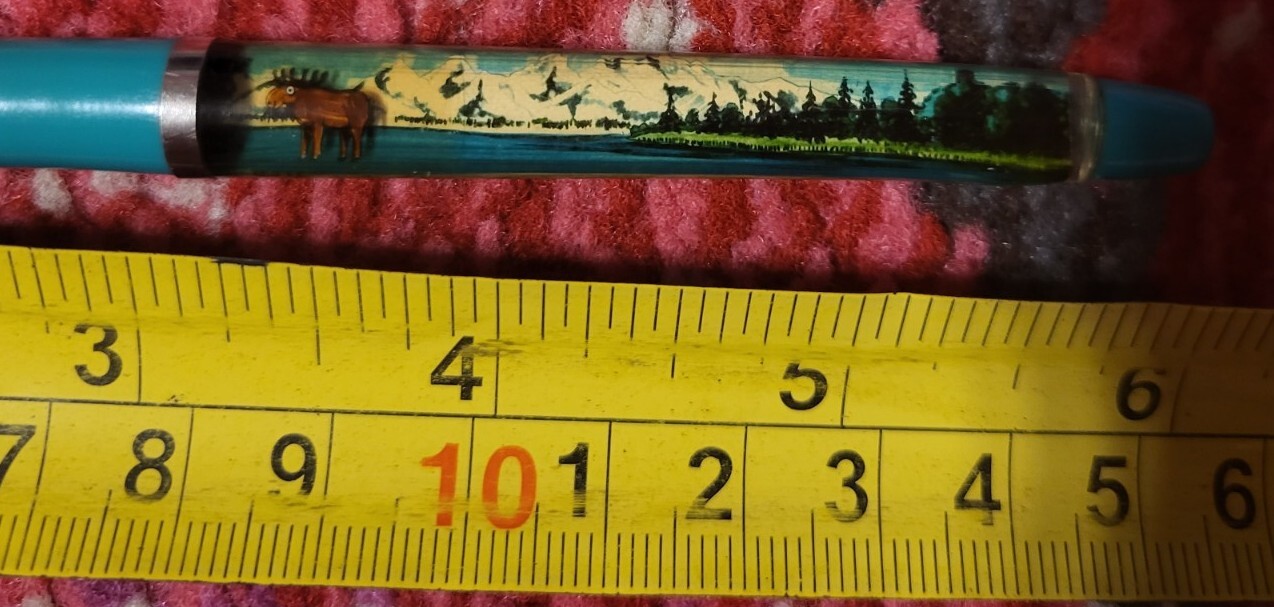 Vintage Grand Teton National Park green ram animal retro writing pen NEAT