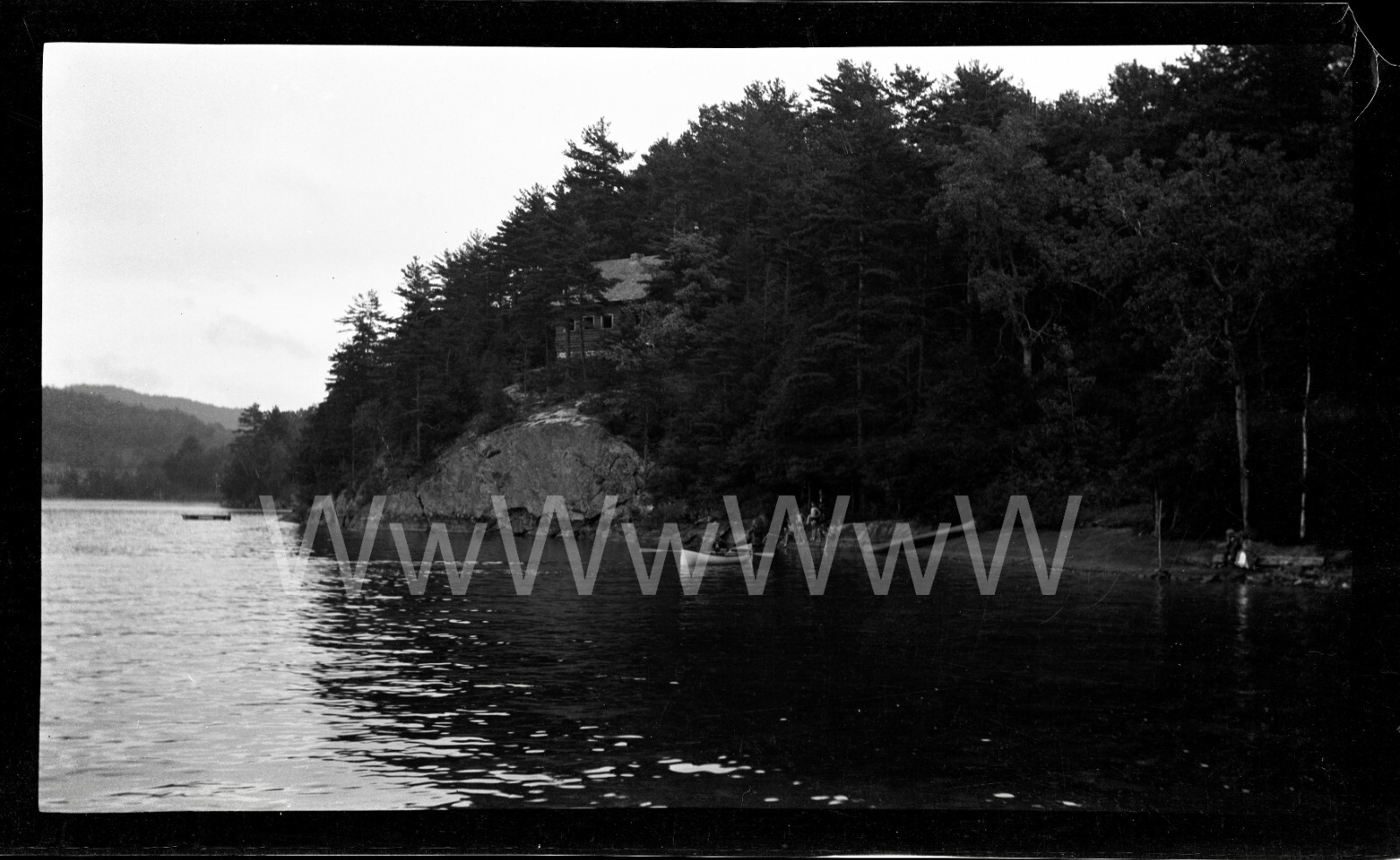 ’30s Yellowstone National Park Lake Man Boating NYC Old Sperr Photo Negative D17