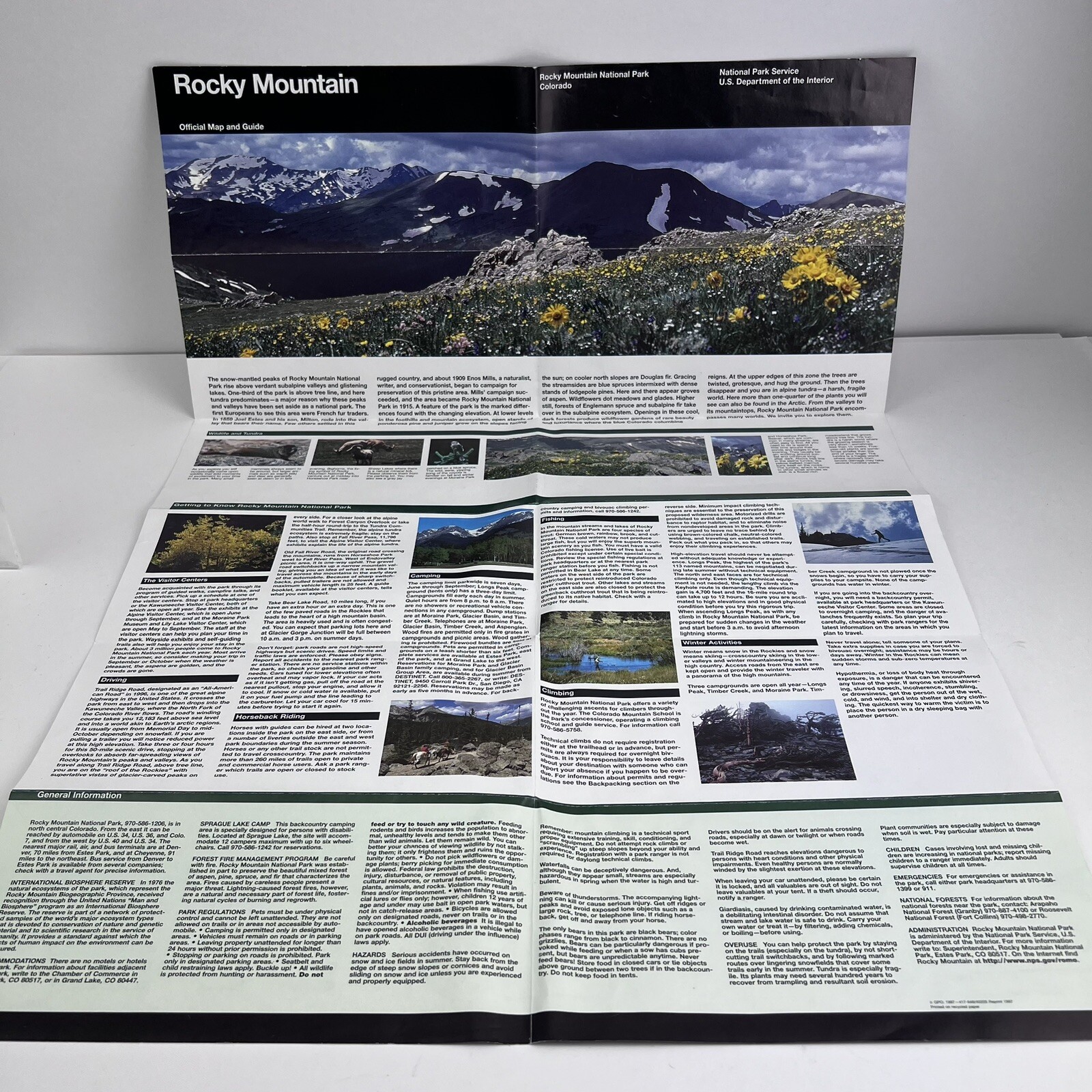 Vintage Rocky Mountains Official Map Brochure Tennessee 1997