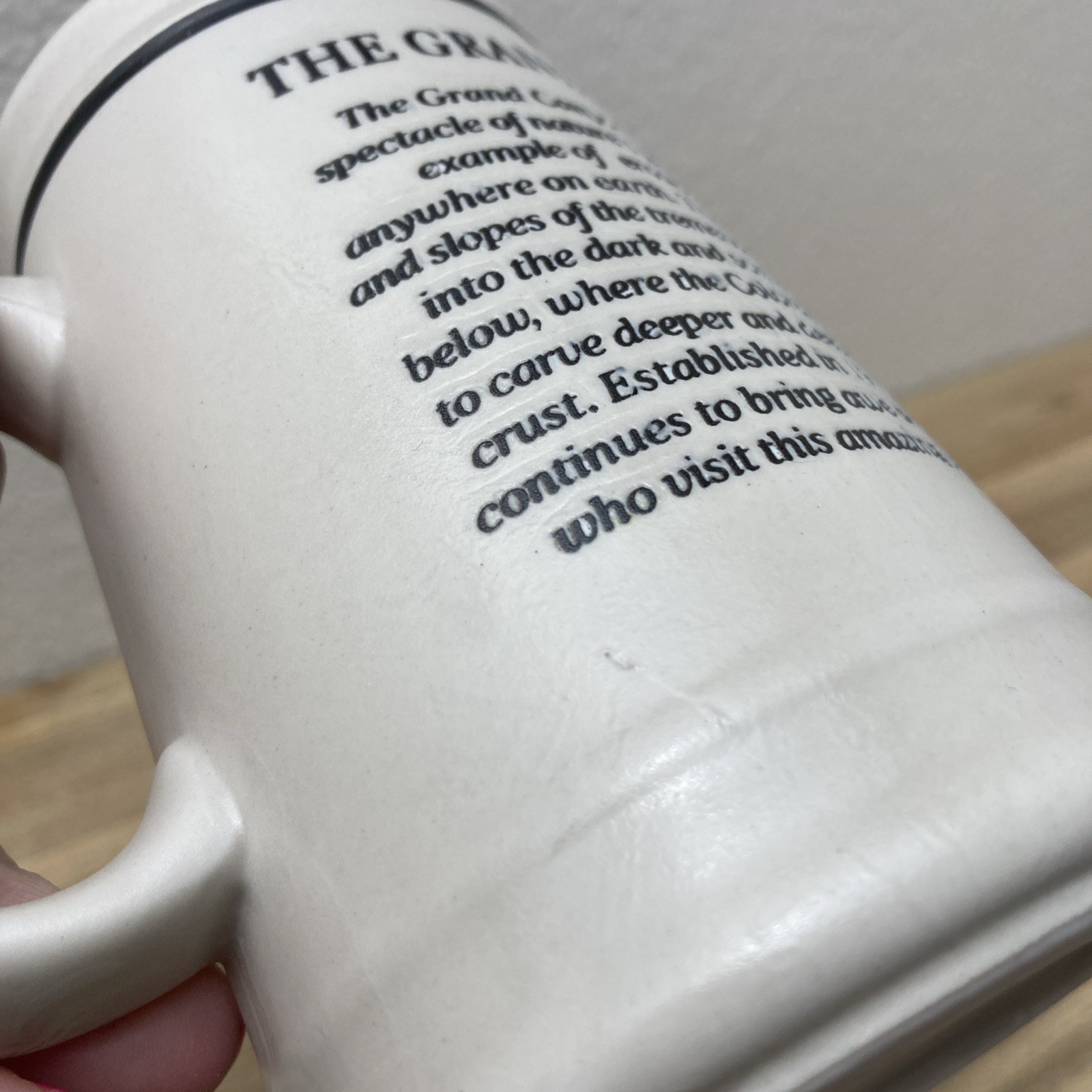 Grand Canyon National Park USA Embossed Beer Stein Coffee Mug Purple Interior 5″