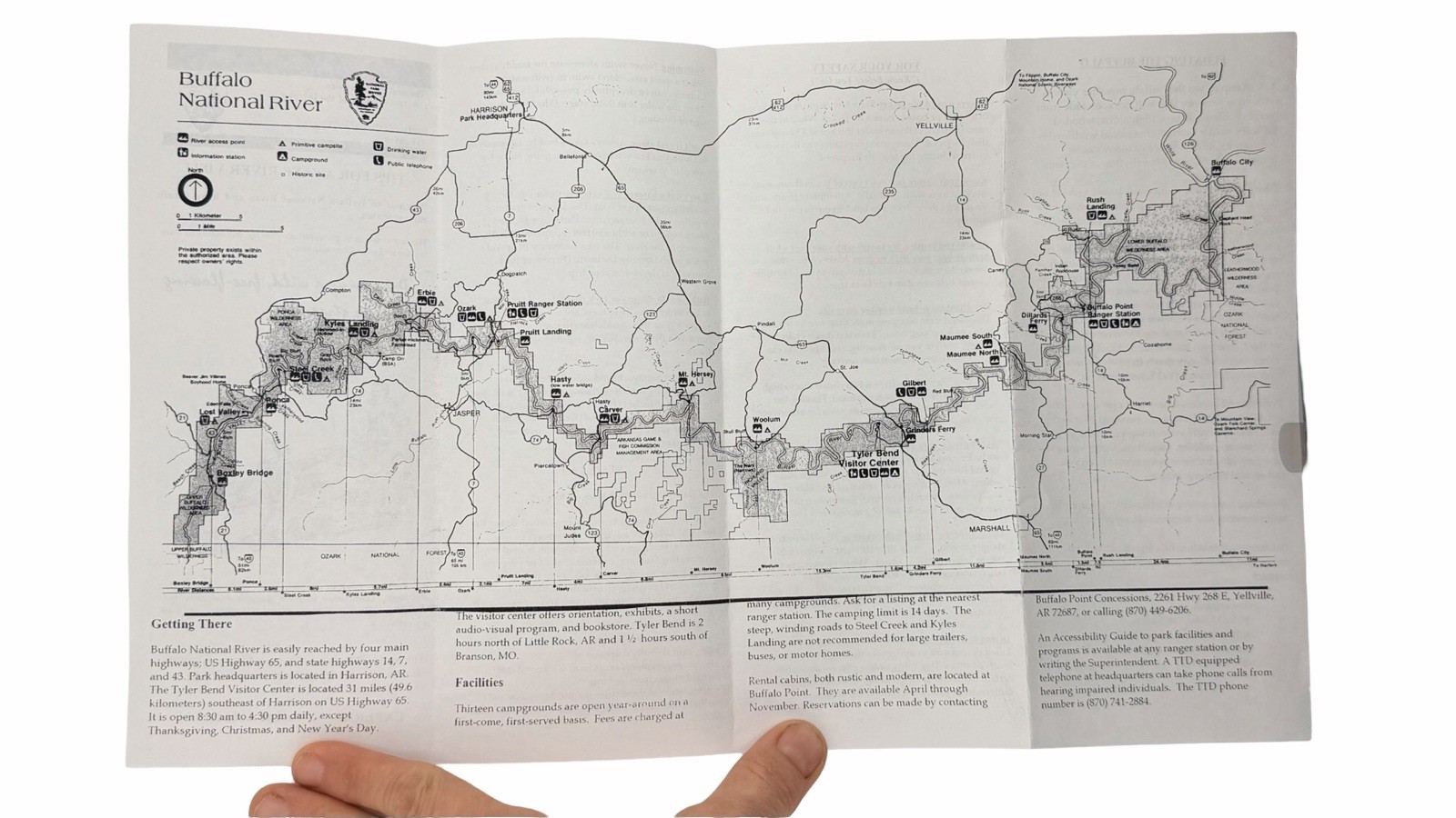 Vintage Buffalo National River Arkansas Map Brochure Canoe Guide Park Service