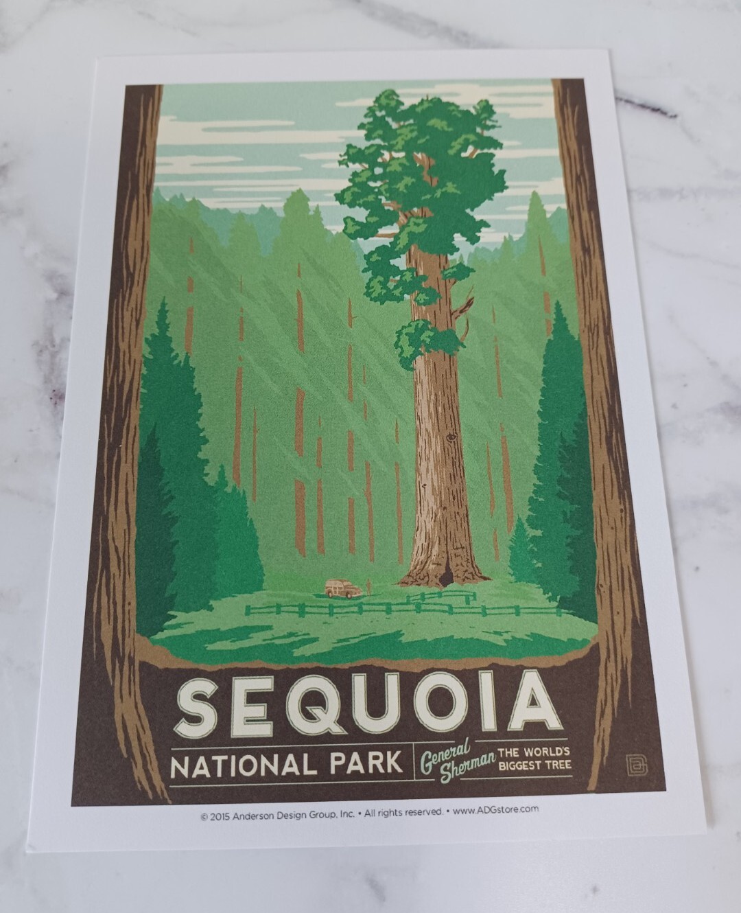 Sequoia National Parks 100th Anniversary Illustrated Print Post Card
