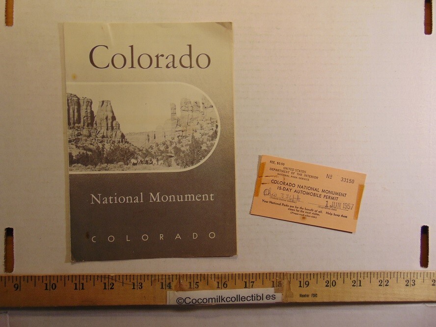 Vintage 1957 Colorado National Monument Colorado Information Guide & Permit