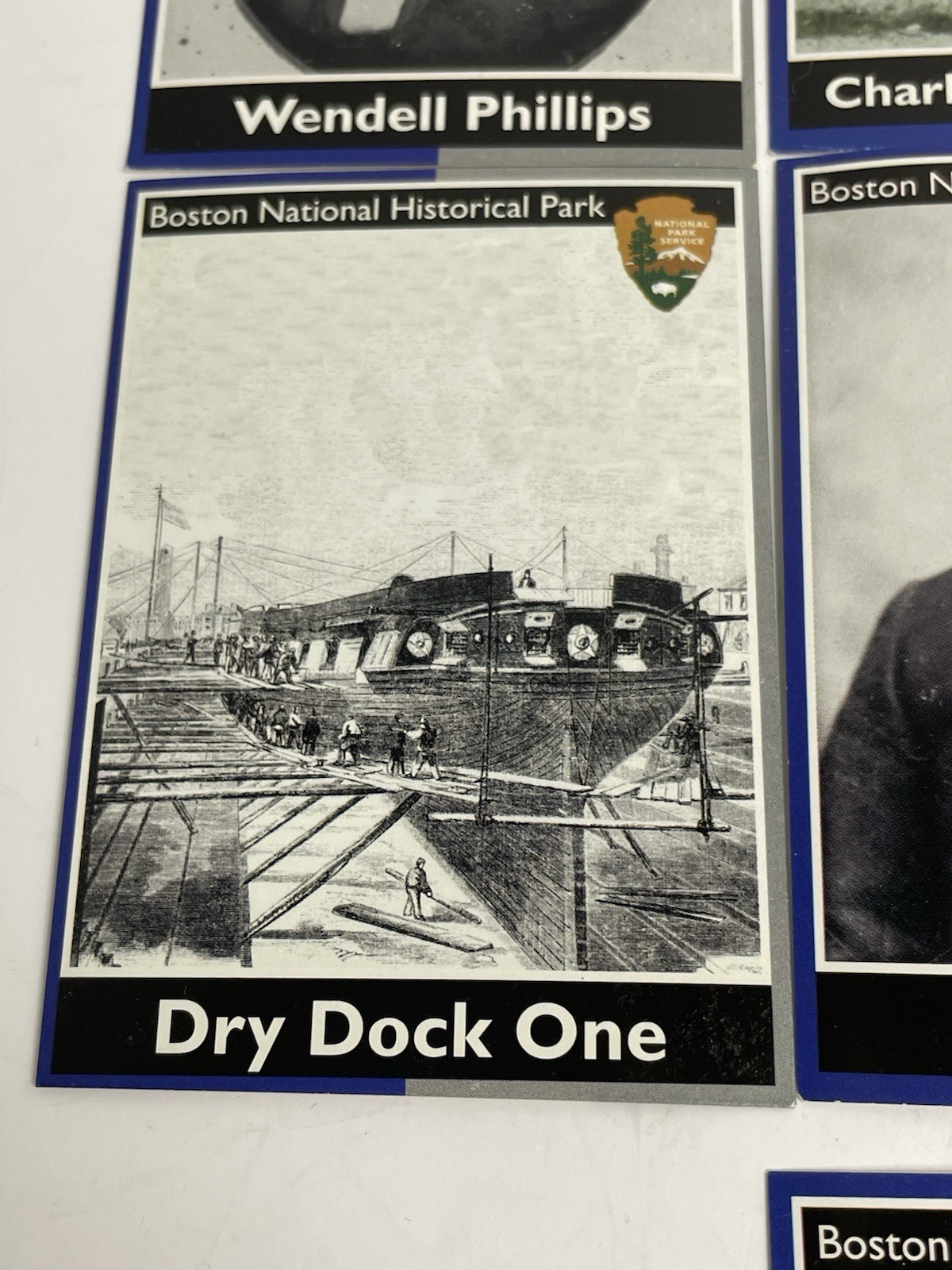 Set (7) NPS BOSTON NHS HISTORIC SITE Garrison Dry Dock Navy Yard Lawson CARDS