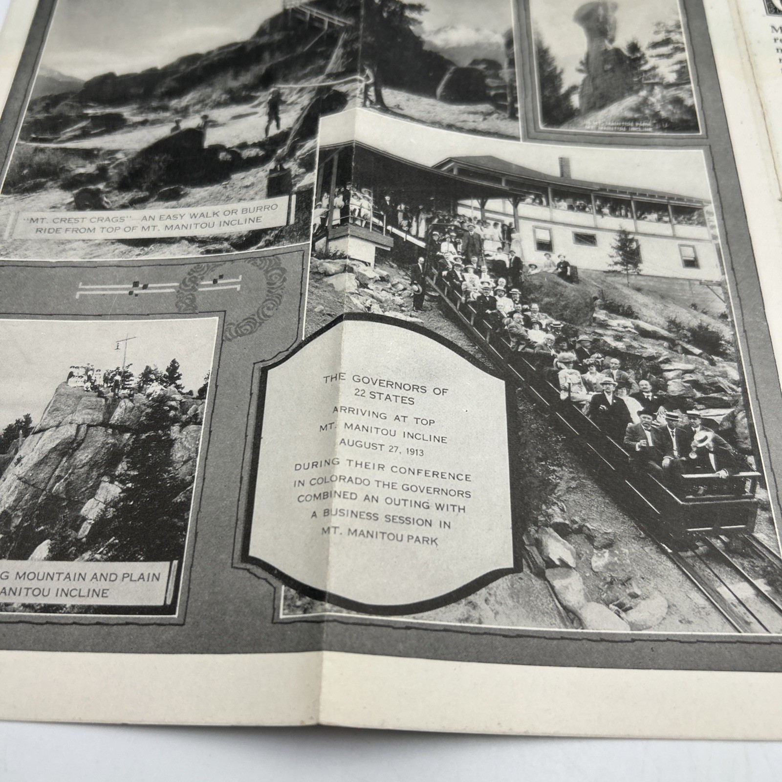 Original 1923 MT. MANITOU SCENIC INCLINE TRIP Cable Railway Photo Brochure Map