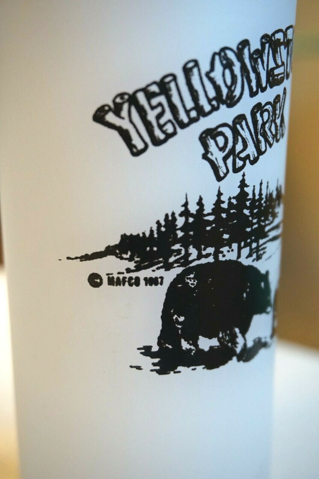 Vintage Federal1967 Yellowstone Park Frosted Highball Bar Glass 7″