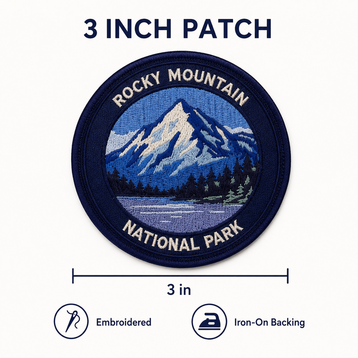 Rocky Mountain National Park Patch – Embroidered Alpine Mountain Travel Badge