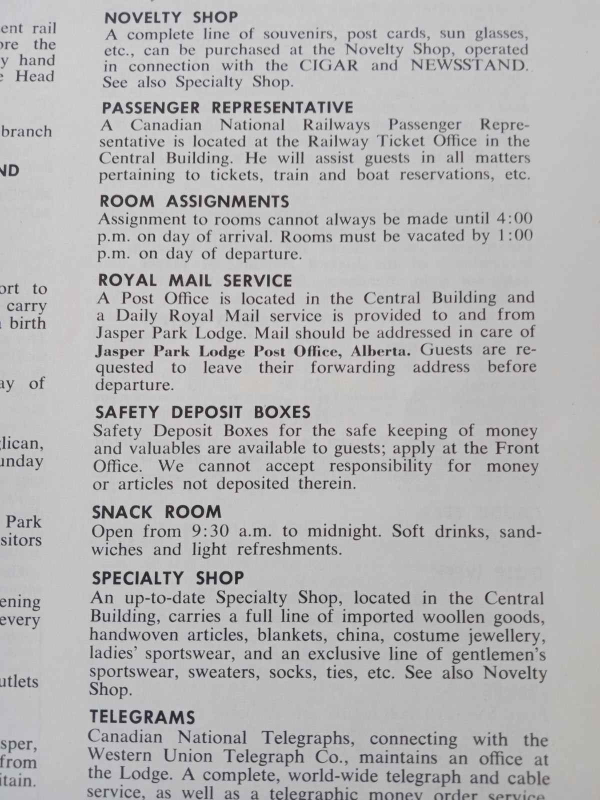 JASPER PARK LODGE Alberta 1959 Rates Information Book Canadian National Railways