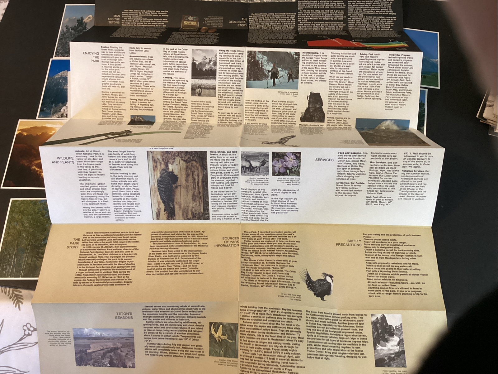 Vintage 1976 National Park Service Grand Tetons Tourist Brochure 1984 Post Cards
