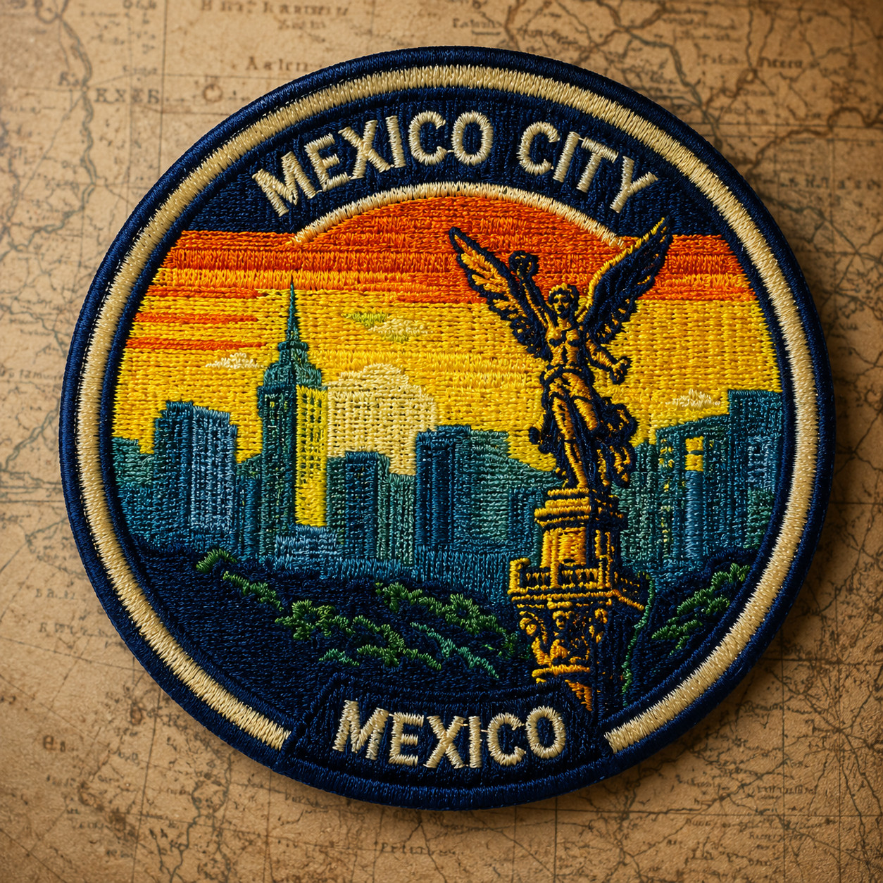 Mexico City Mexico Patch Iron On Travel Souvenir Embroidered Backpack Badge