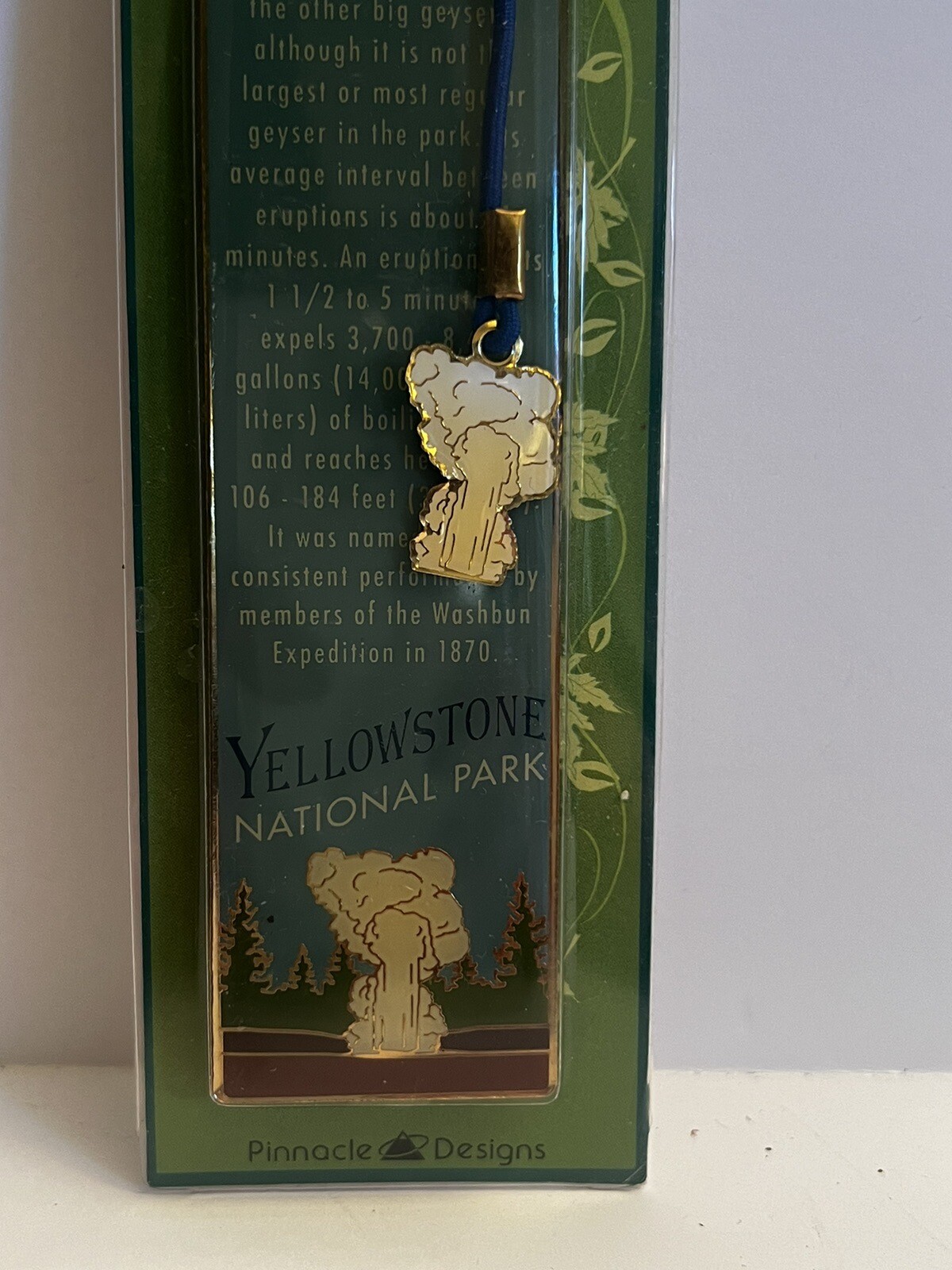 Vintage Yellowstone National Park “Old Faithful” Metal Bookmark New Old Stock