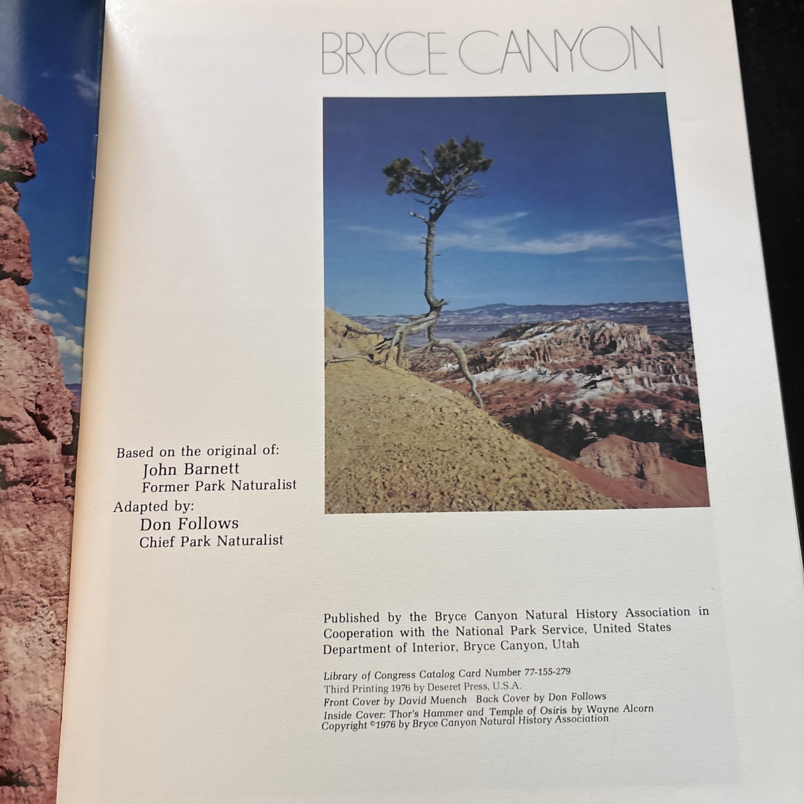 National Parks Centennial Bryce Canyon (1976/Trade Paperback) by Don Follows