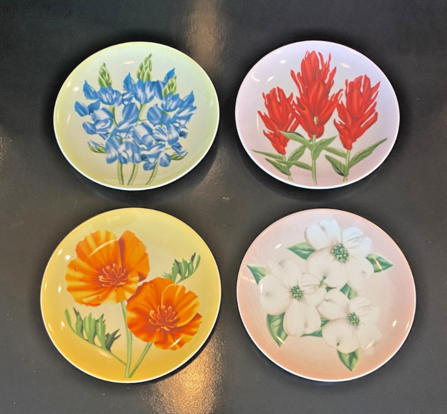 Yosemite Floral Collection/DNC Parks and Resorts/Plates/Set of 4/New