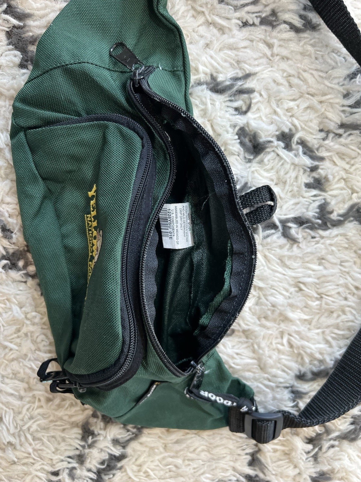 Vintage Yellowstone National Park Green Fannypack Cordura Plus Fabric Adjustable
