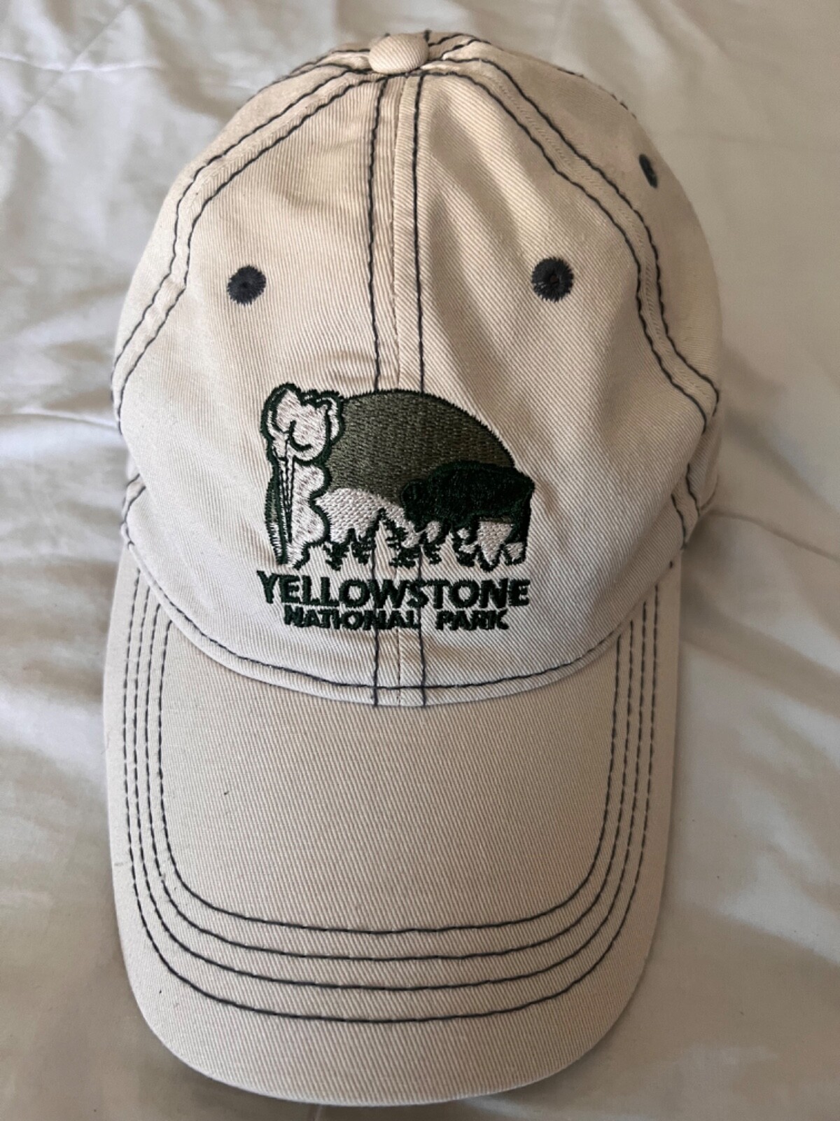 Yellowstone National Park Old Faithful Buffalo Baseball Hat Cap