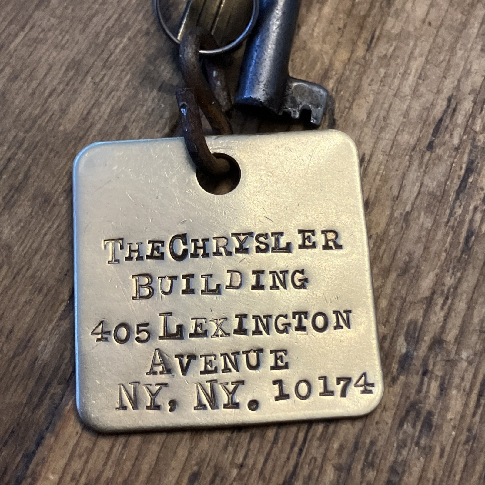 The Chrysler Building Solid BRASS CUSTOM KEY FOB Vintage Hotel Style Marker