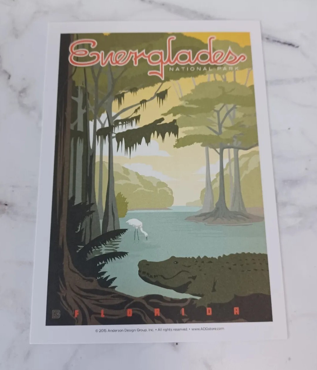 Everglades National Parks 100th Anniversary Illustrated Print Post Card