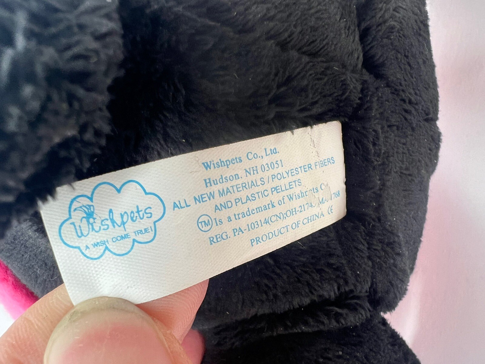Wishpets Billy Black Bear Plush With Pink Rocky Mountain National Park Hoodie 9”
