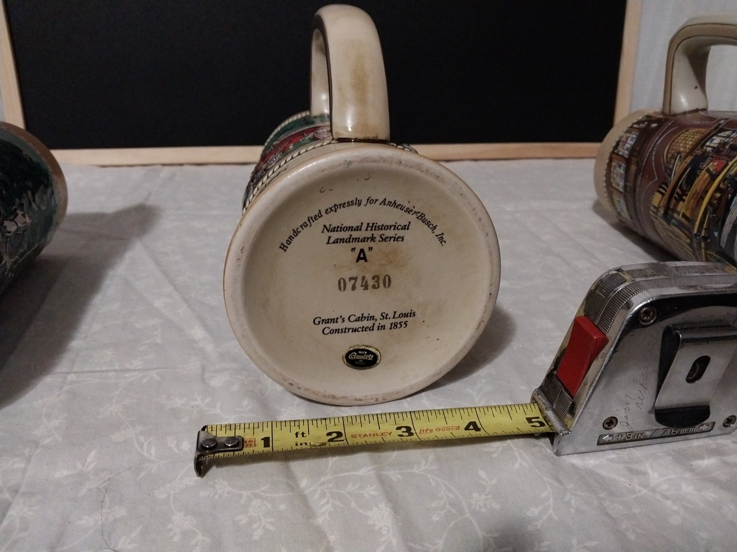 National Historical Landmark Series Anheuser Busch Steins Set Of 4 With Display