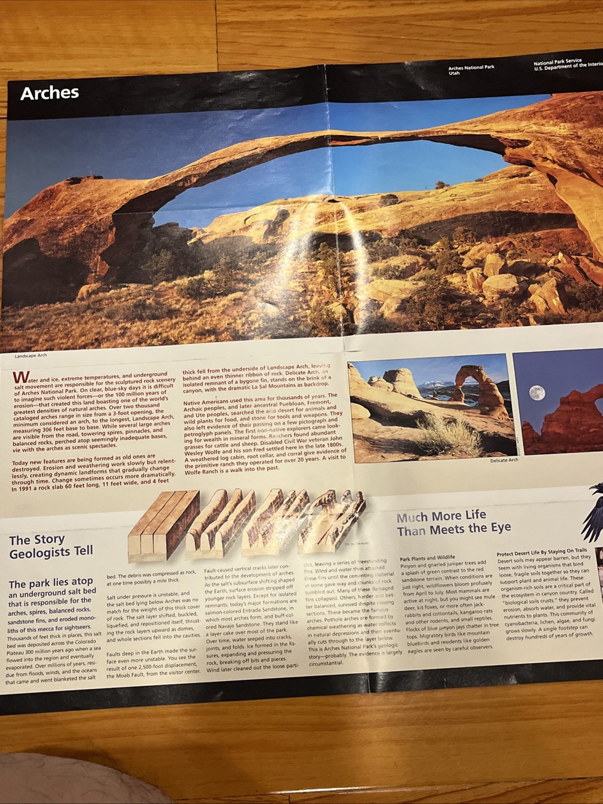 New ARCHES NP – Utah NATIONAL PARK SERVICE UNIGRID BROCHURE Mighty 5 Free Ship