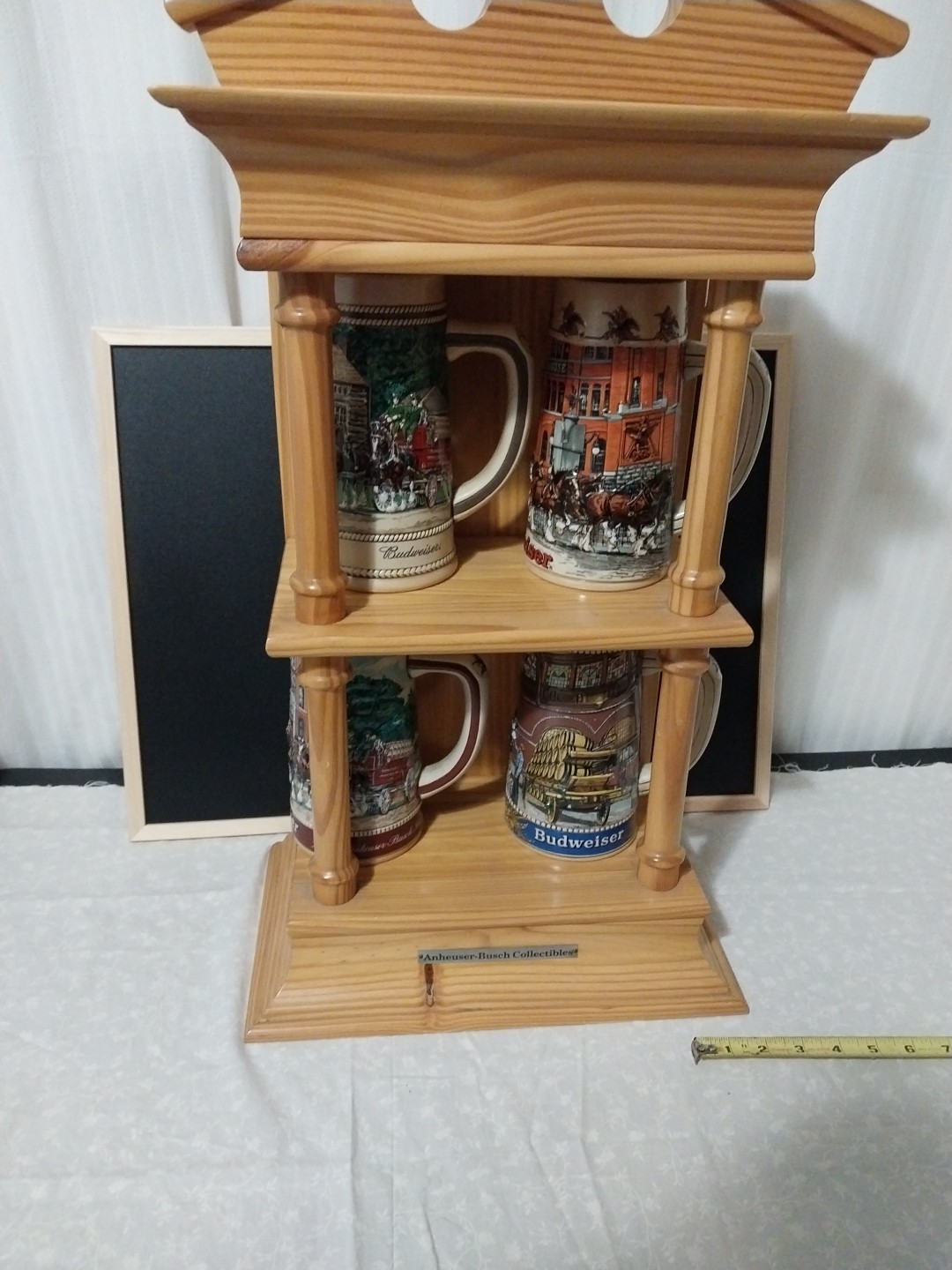 National Historical Landmark Series Anheuser Busch Steins Set Of 4 With Display