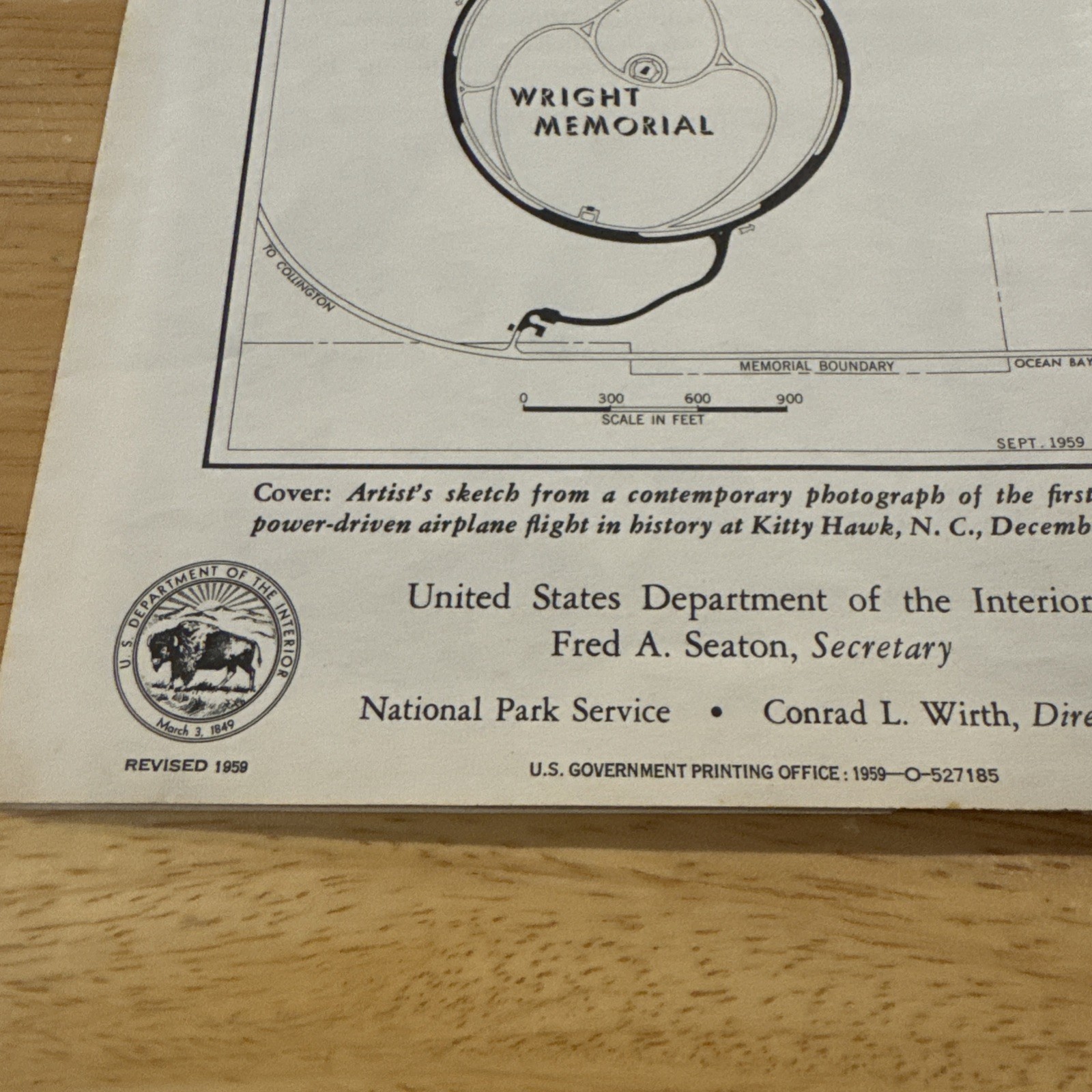 1959 Wright Brothers National Memorial Brochure Pamphlet North Carolina OBX