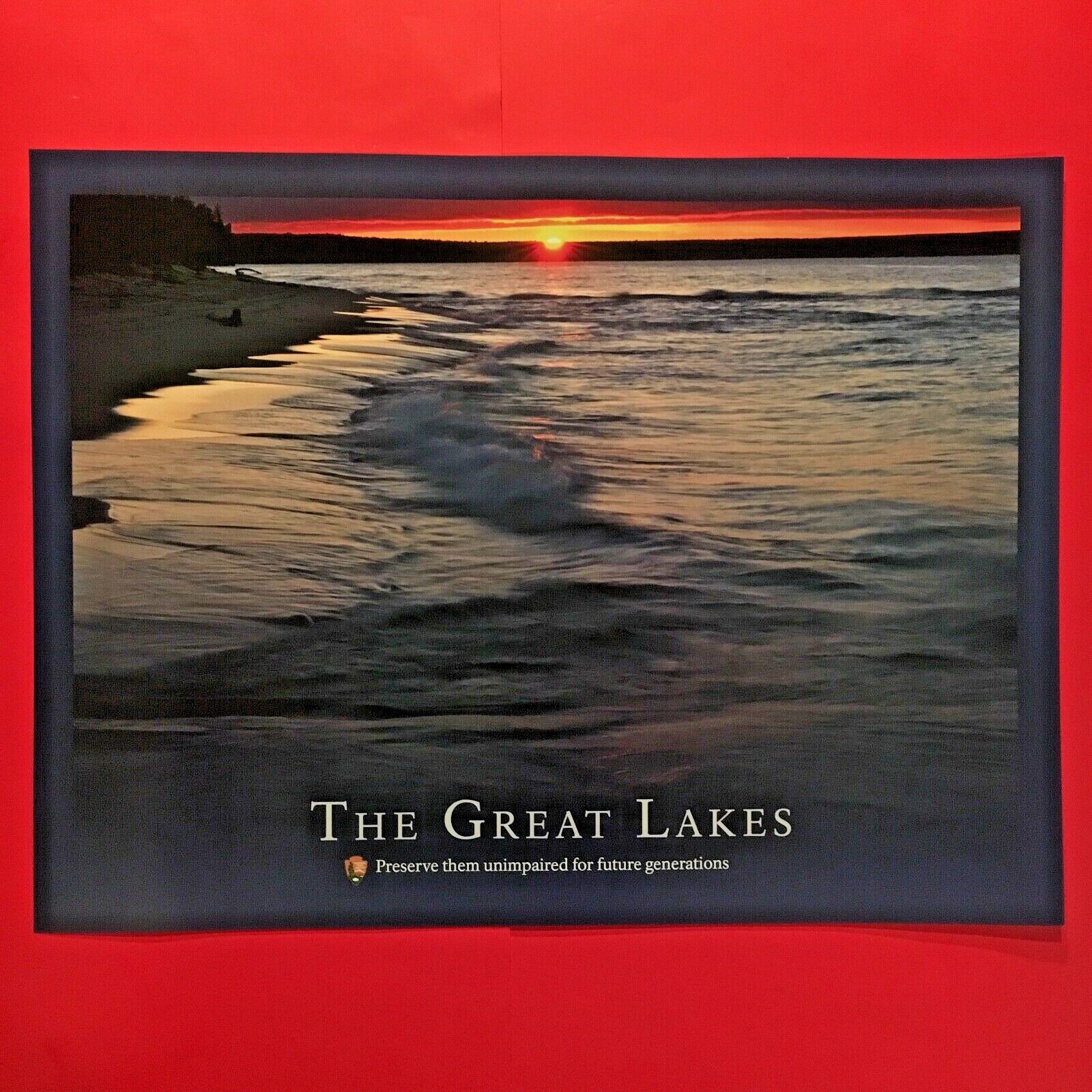 (2) two-sided NATIONAL PARK SERVICE posters – THE GREAT LAKES – conservation
