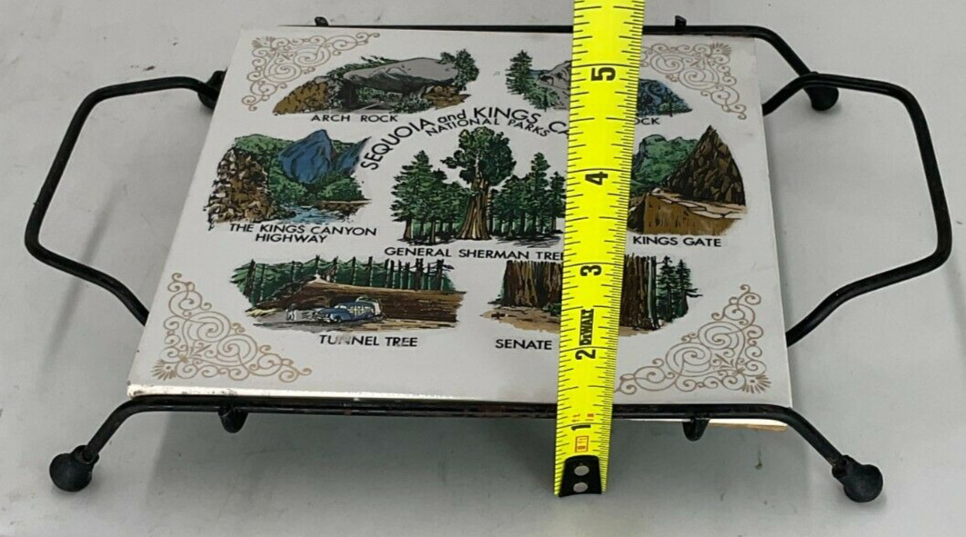 Vintage Sequoia & Kings Canyon National Parks Souvenir Trivet/Tile Made in Japan