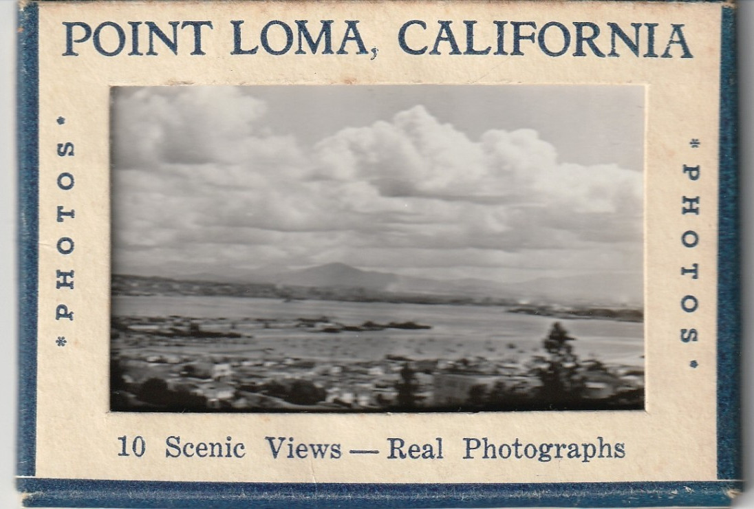 Point Loma, California Souvenir 10 Mini B&W Photos, 1920’s, Unused RPPC