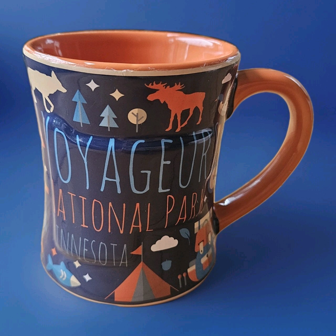 Minnesota Voyageur National Park Souvenir Ceramic Coffee Mug Orange